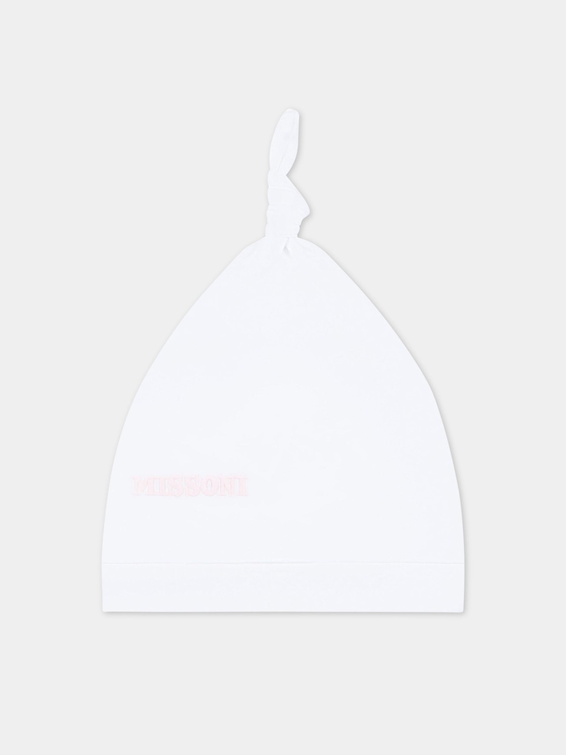 Set bianco per neonata con logo rosa,Missoni,MSB019 J0177 100RS