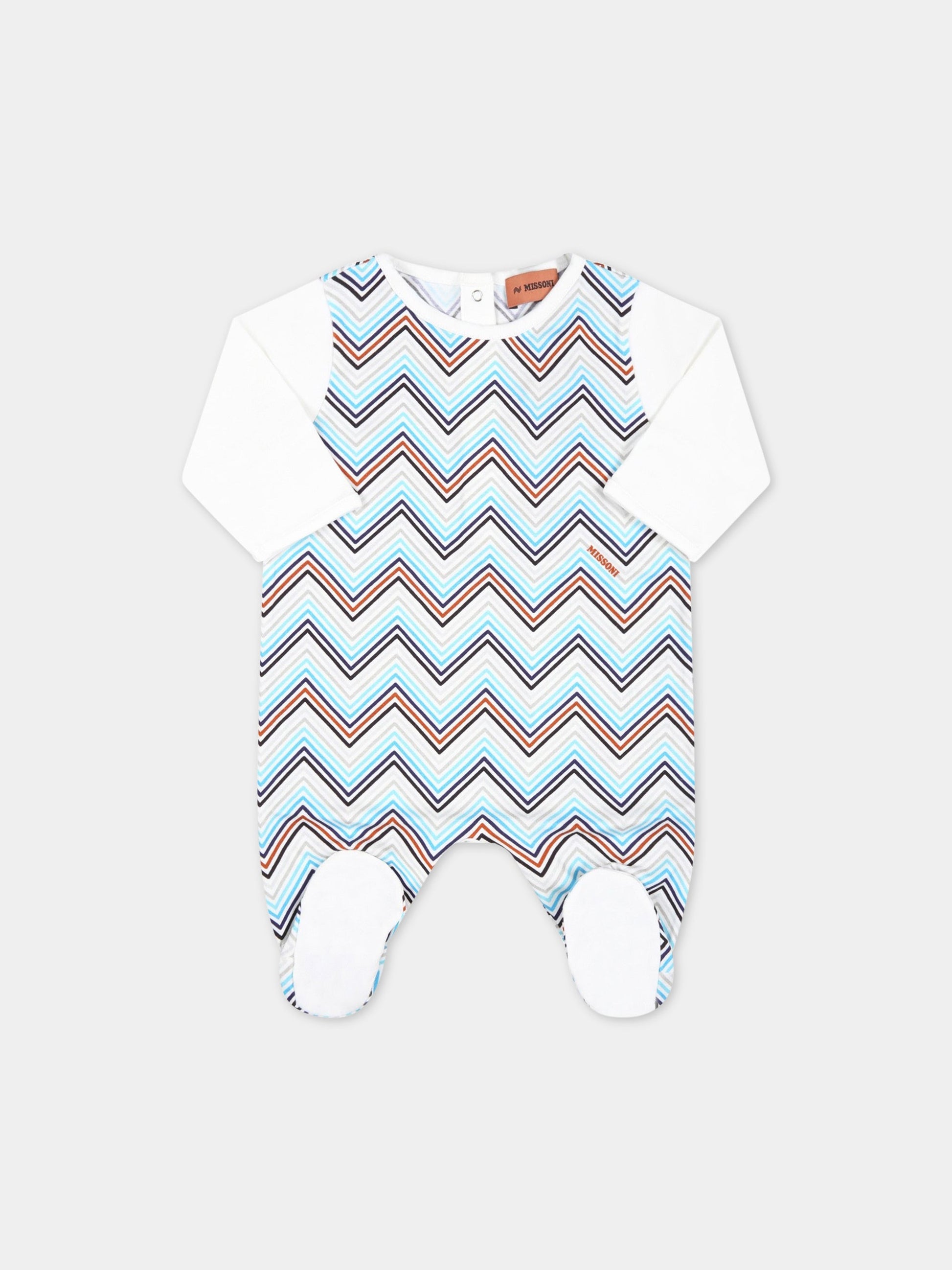 Set bianco per neonato con motivo a chevron,Missoni,MSB029 J0273 100BL
