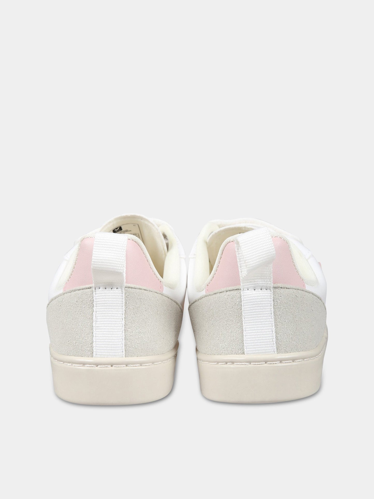 Sneakers bianche per bambina con logo rosa,Veja,CV0703245C