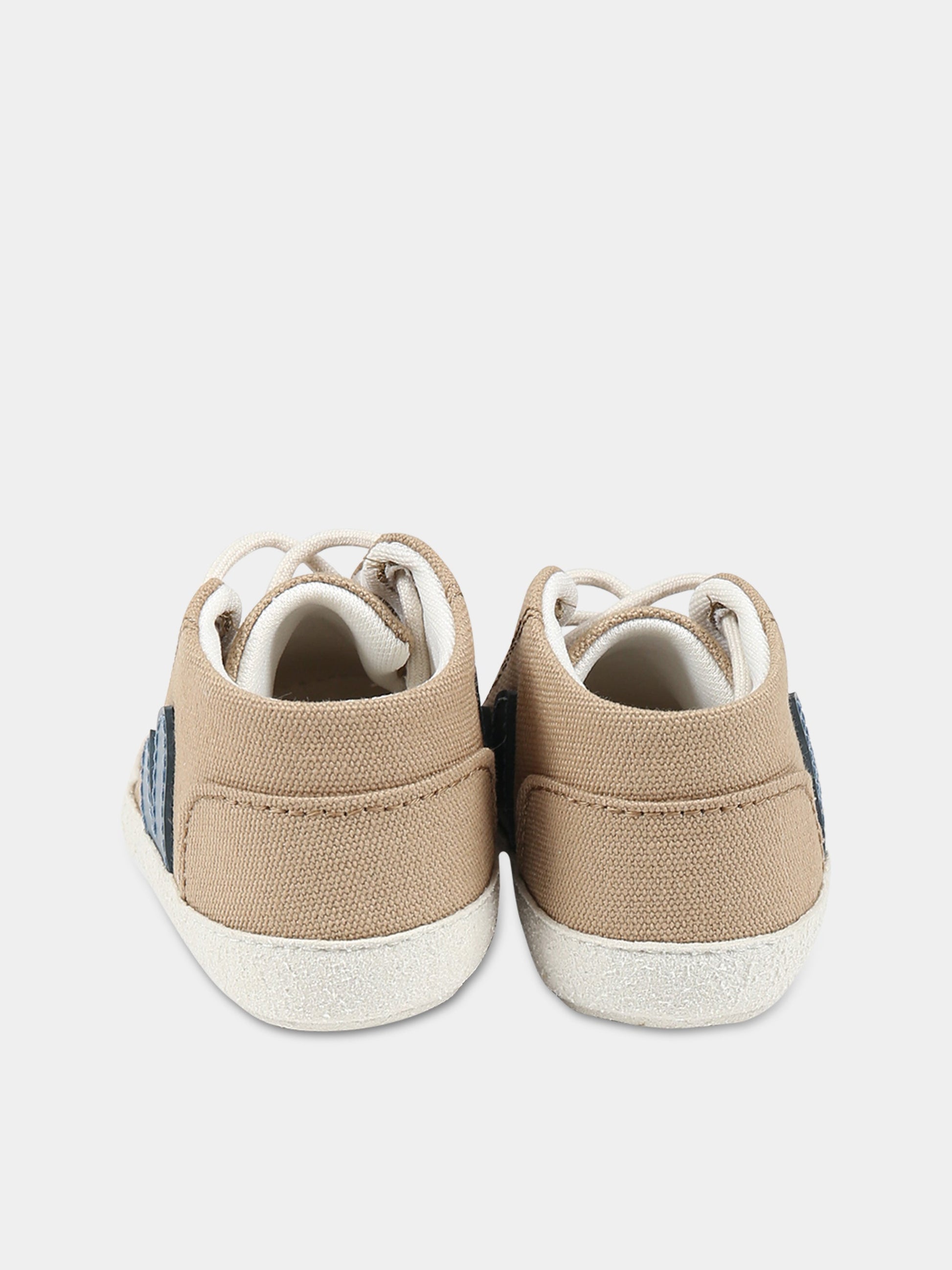 Sneakers marrone per neonato con logo blu,Veja,BB0103258C