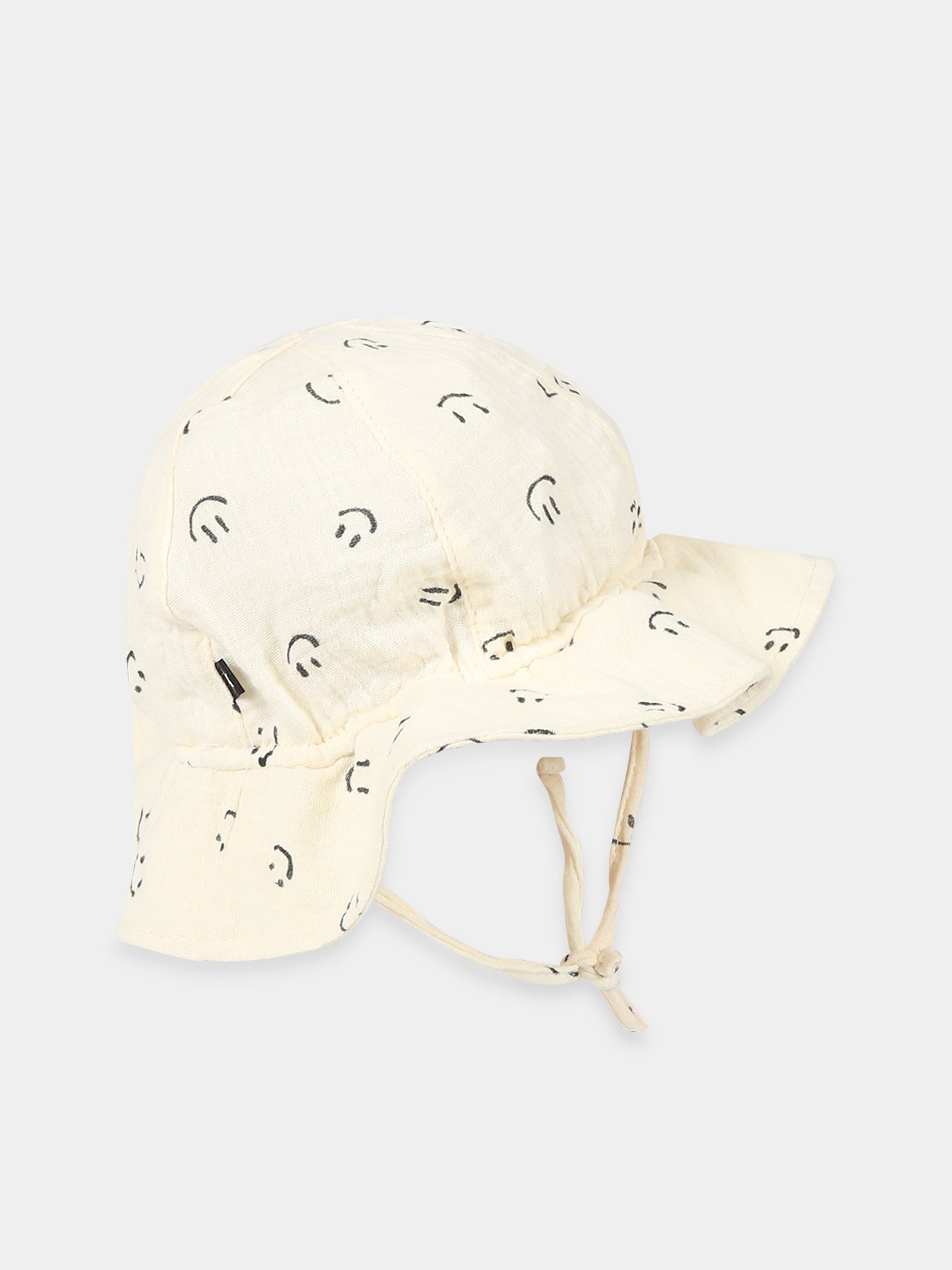 Cloche bianca per neonati con smile nero all-over,Molo,7S23T202 6723