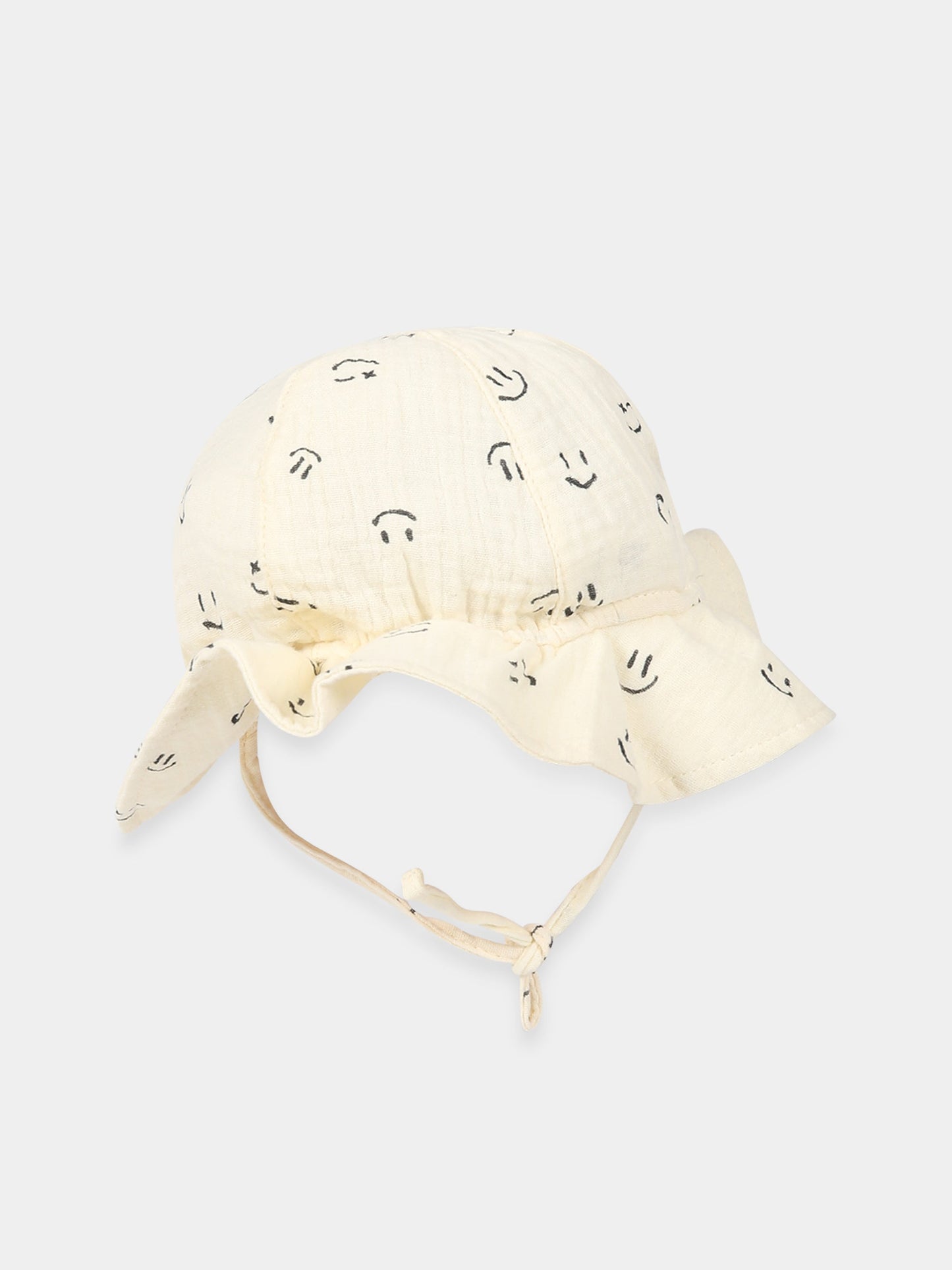 Cloche bianca per neonati con smile nero all-over,Molo,7S23T202 6723