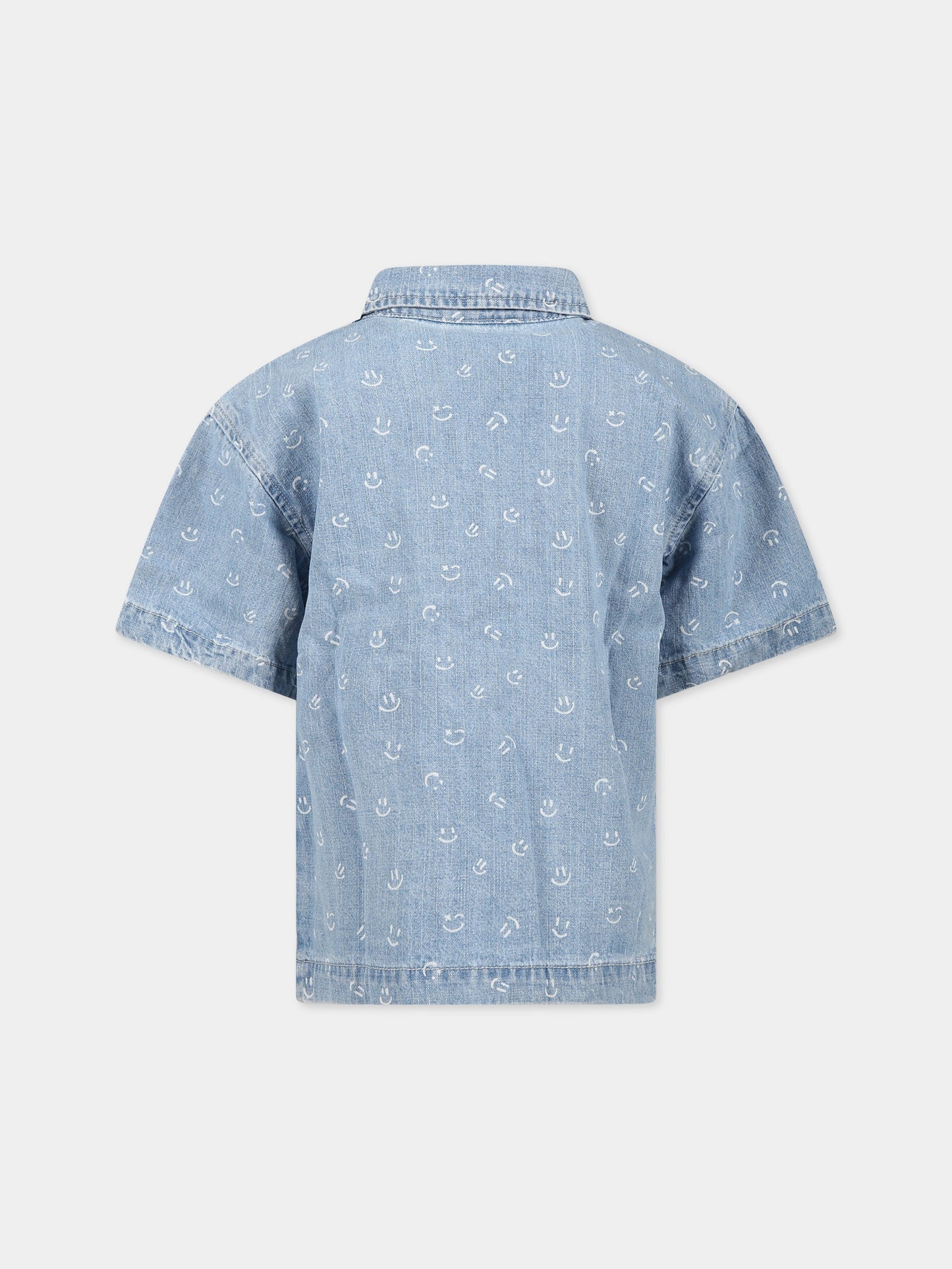 Camicia celeste per bambino con smile all-over,Molo,1S23C202 6723