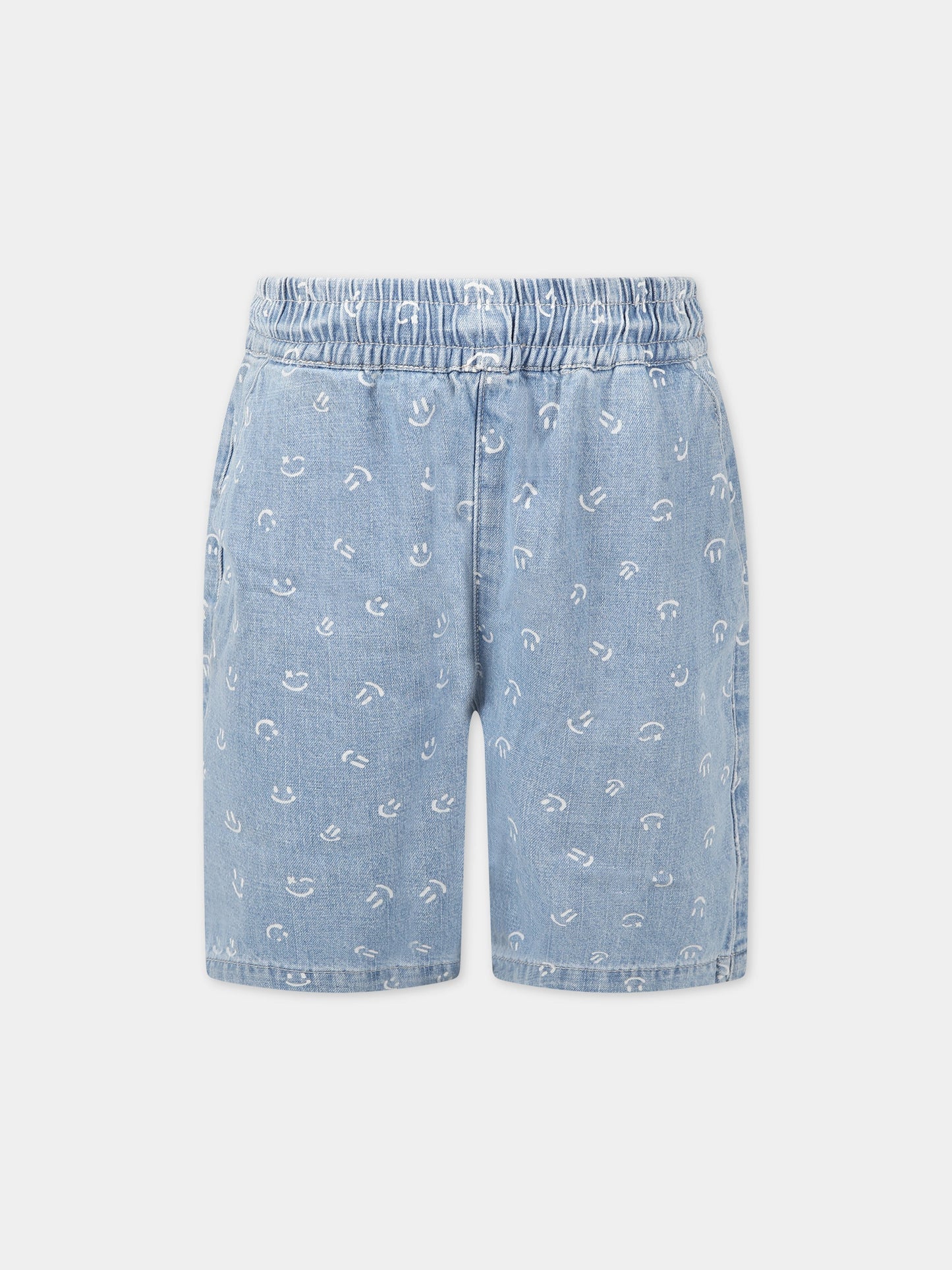 Shorts celeste per bambino con smile all-over,Molo,1S23H102 6723