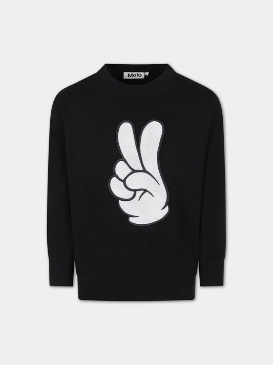 Felpa nera per bambini,Molo,1S23J202 0099