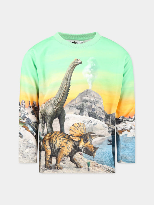 Felpa multicolor per bambino con stampa dinosauri,Molo,1S23J203 7966