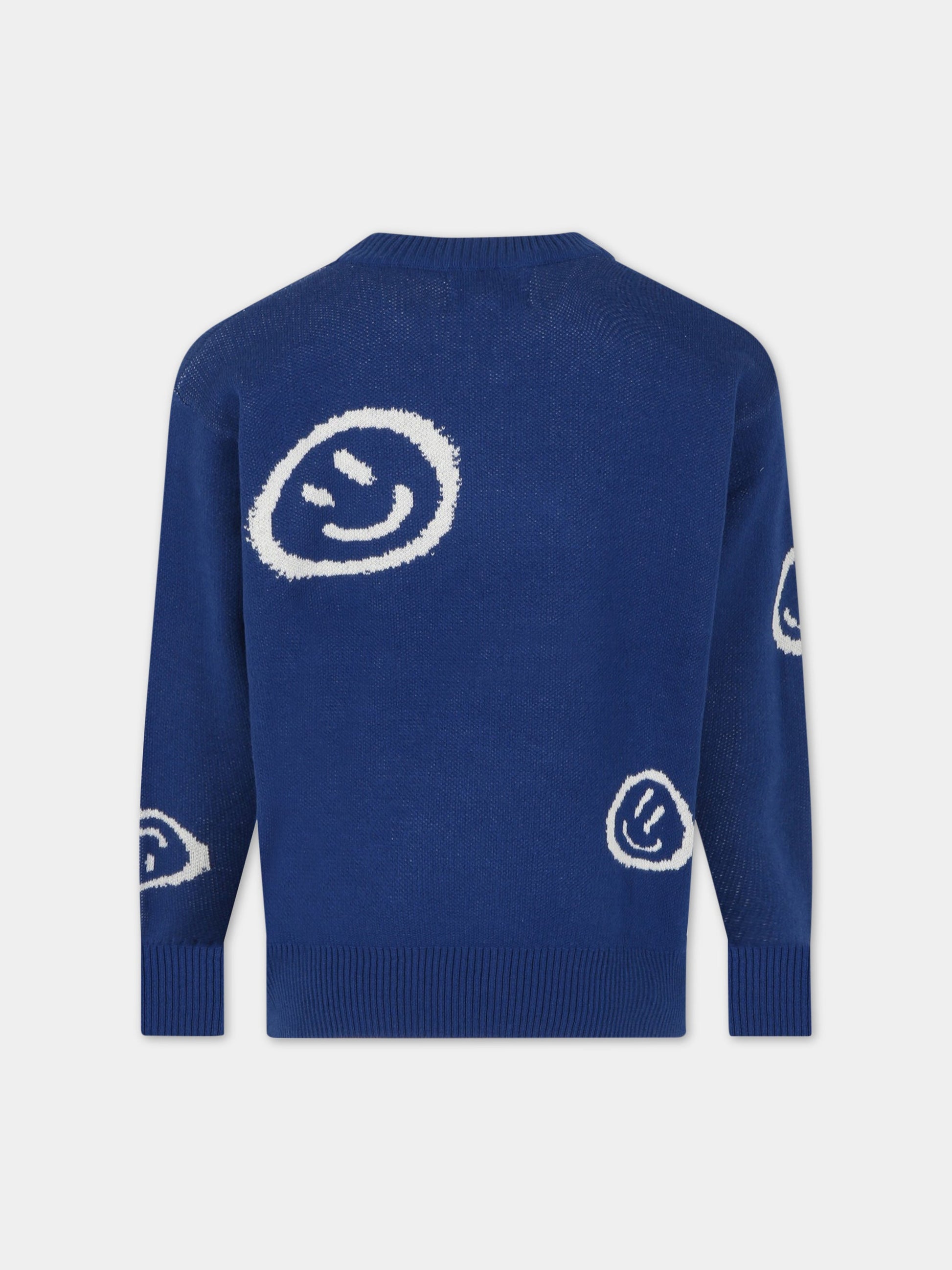 Maglione blu per bambino con smile,Molo,1S23K202 3226