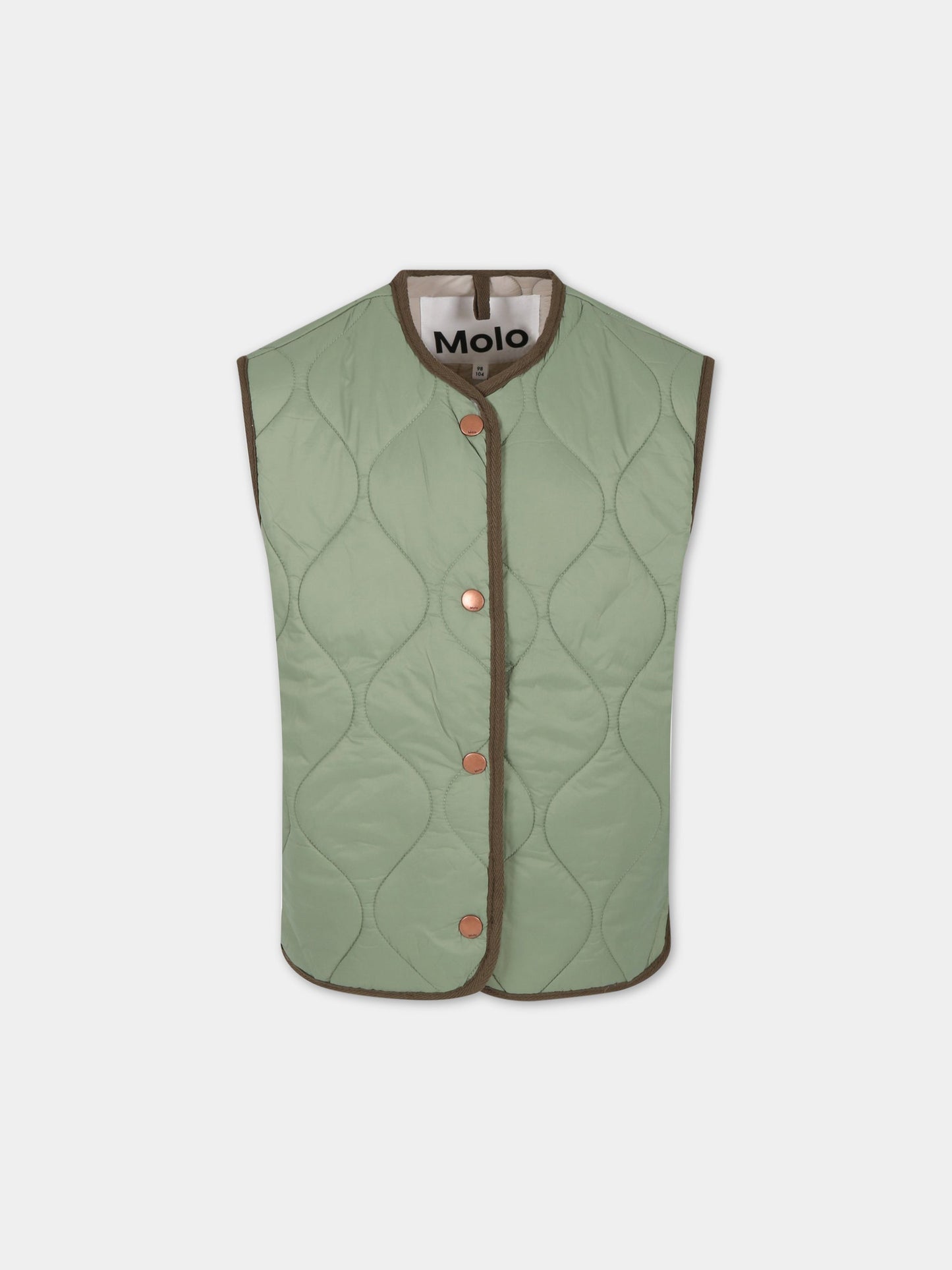 Piumino verde per bambino con logo,Molo,5S23M202 8729