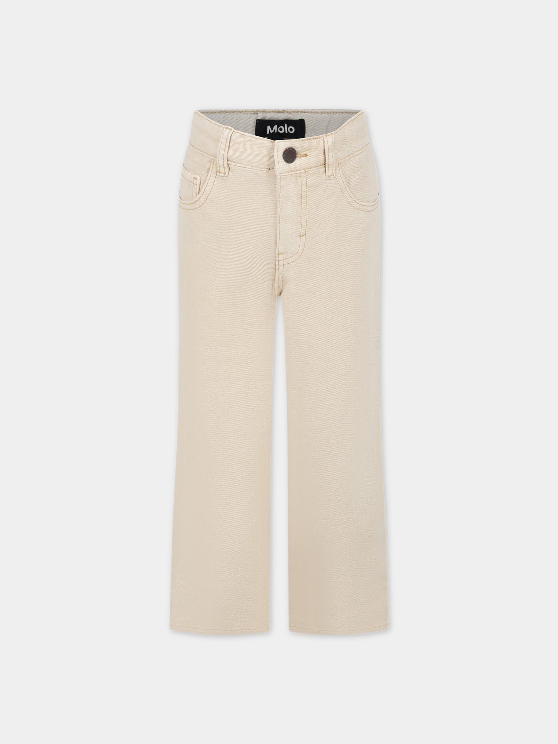 Jeans beige per bambino con logo,Molo,6S23I103 8697