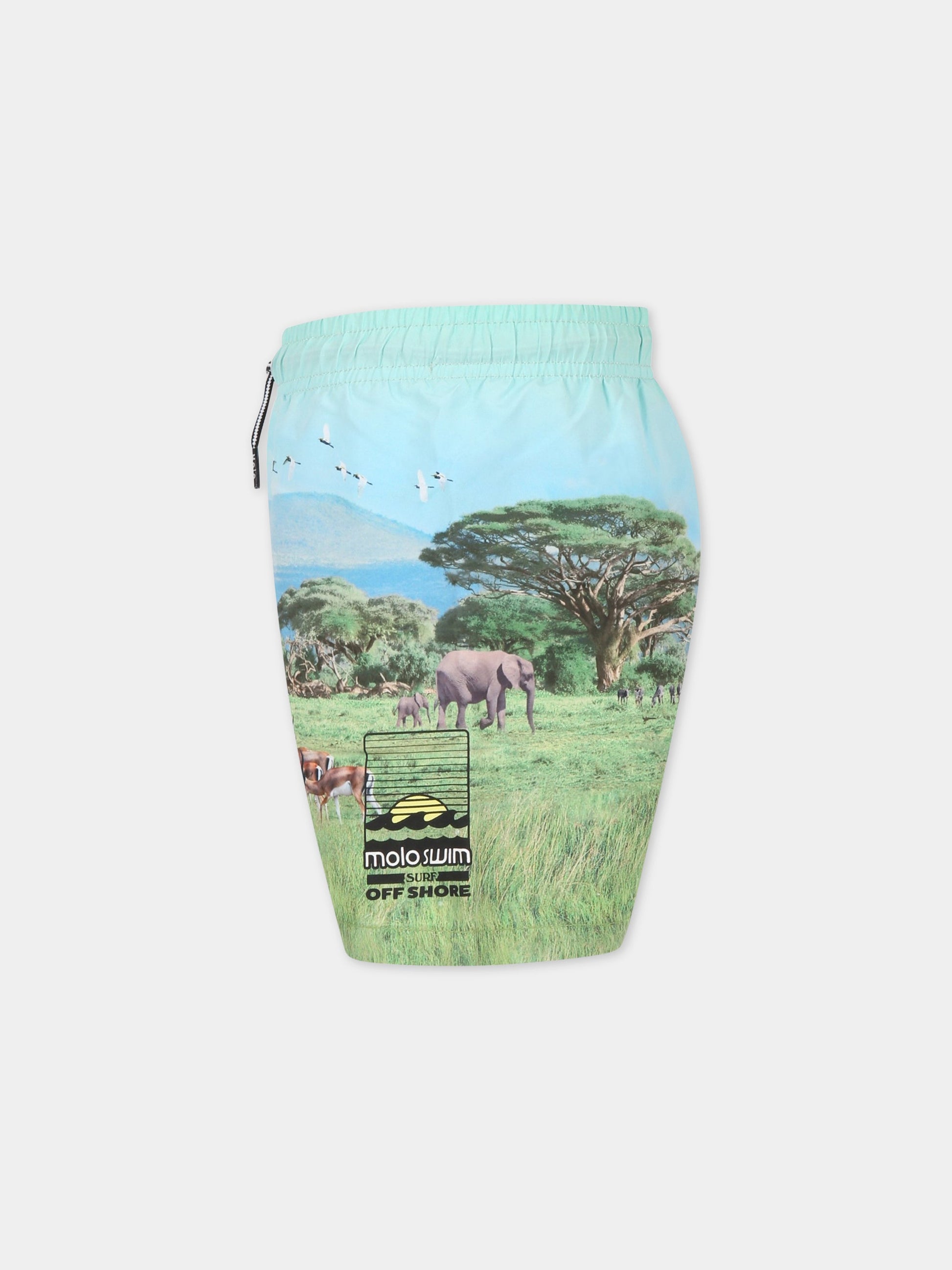 Boxer mare per bambino con animali, alberi  e logo,Molo,8S23P404 7914