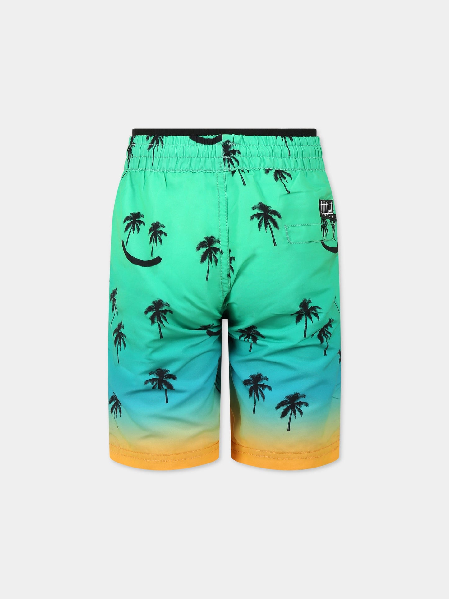 Boxer-mare verde per bambino con palme e logo,Molo,8S23P405 7913