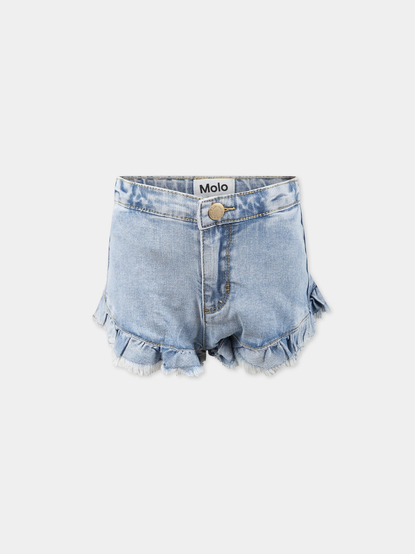 Shorts celeste per bambina,Molo,2S23H114 8752