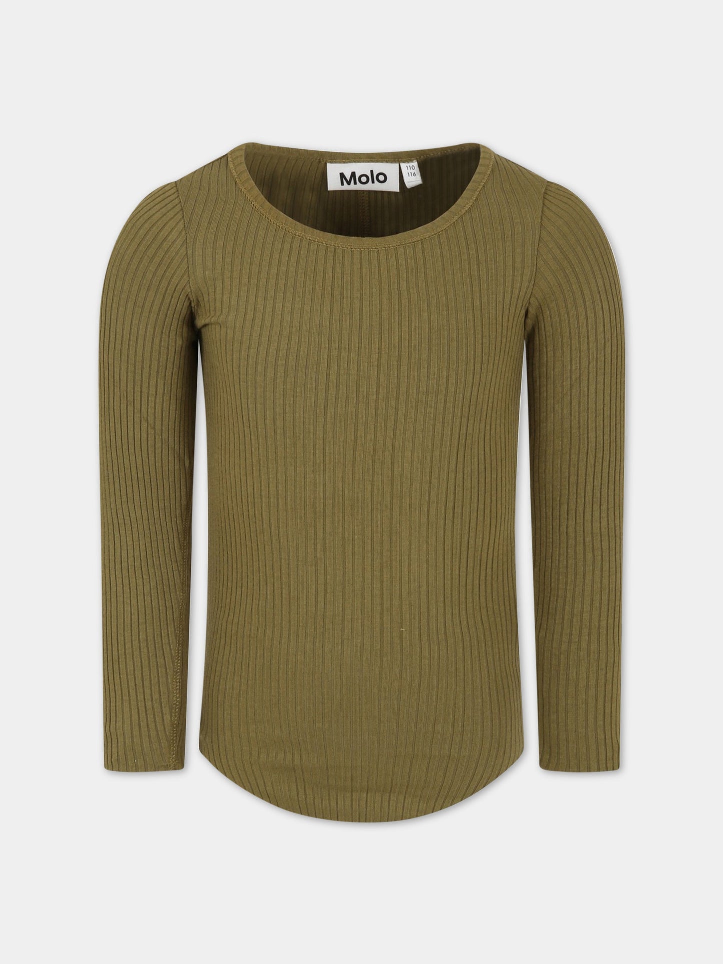 T-shirt verde per bambina con patch logato,Molo,2S23A401 8693