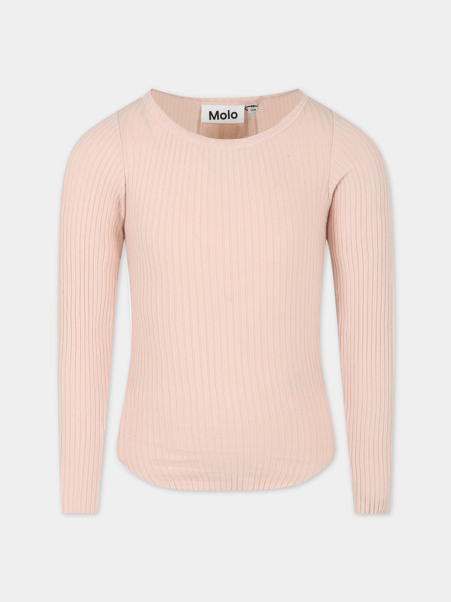 T-shirt rosa per bambina con patch logato,Molo,2S23A401 8151