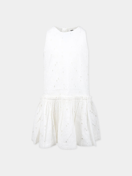 Vestito bianco per bambina con pizzo sangallo,Molo,2S23E109 0000