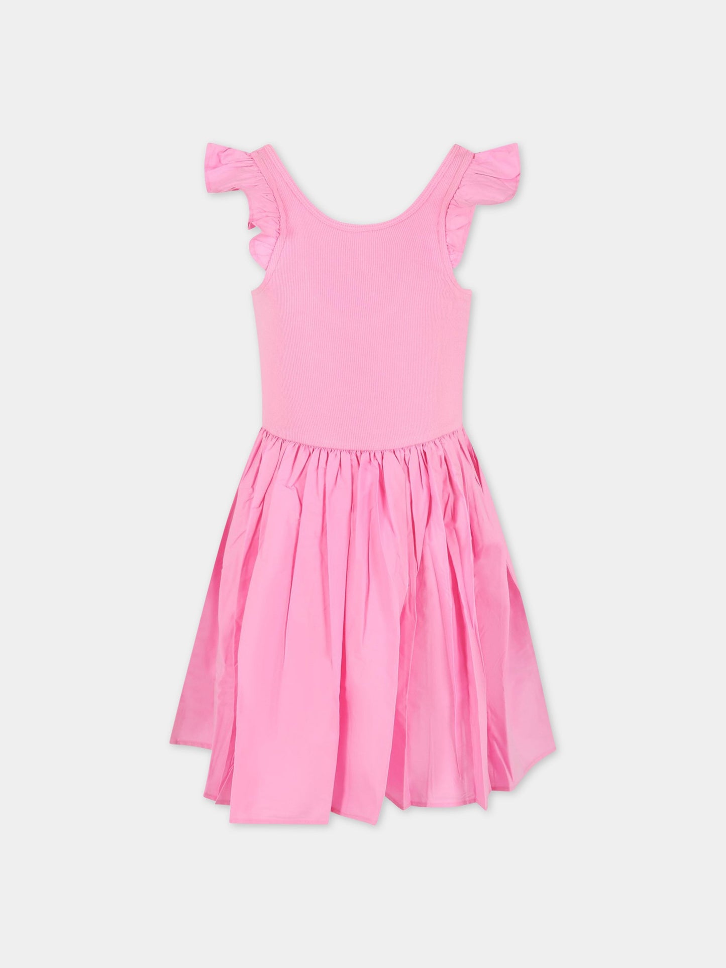 Vestito rosa per bambina con patch logato,Molo,2S23E125 8696