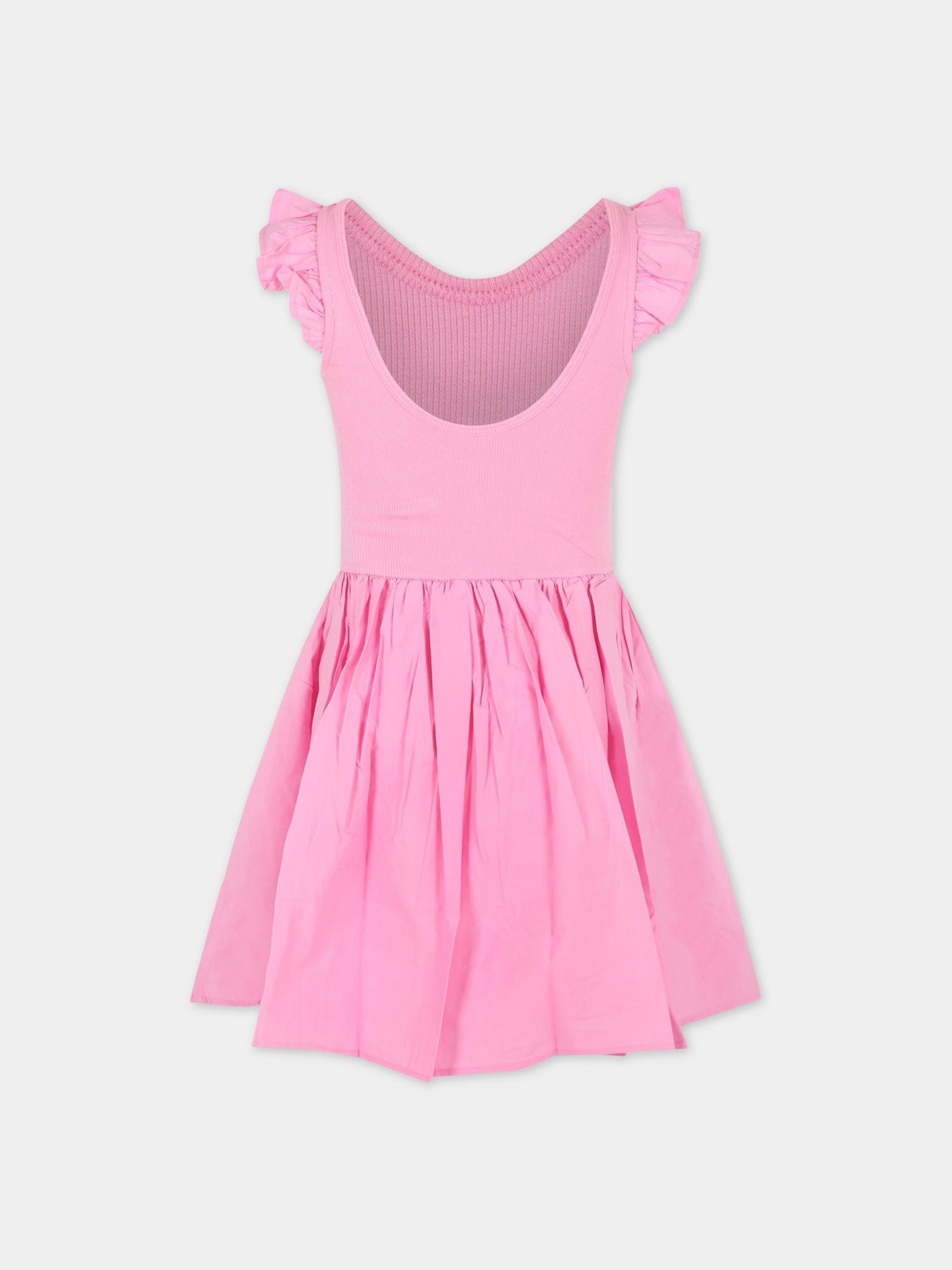 Vestito rosa per bambina con patch logato,Molo,2S23E125 8696