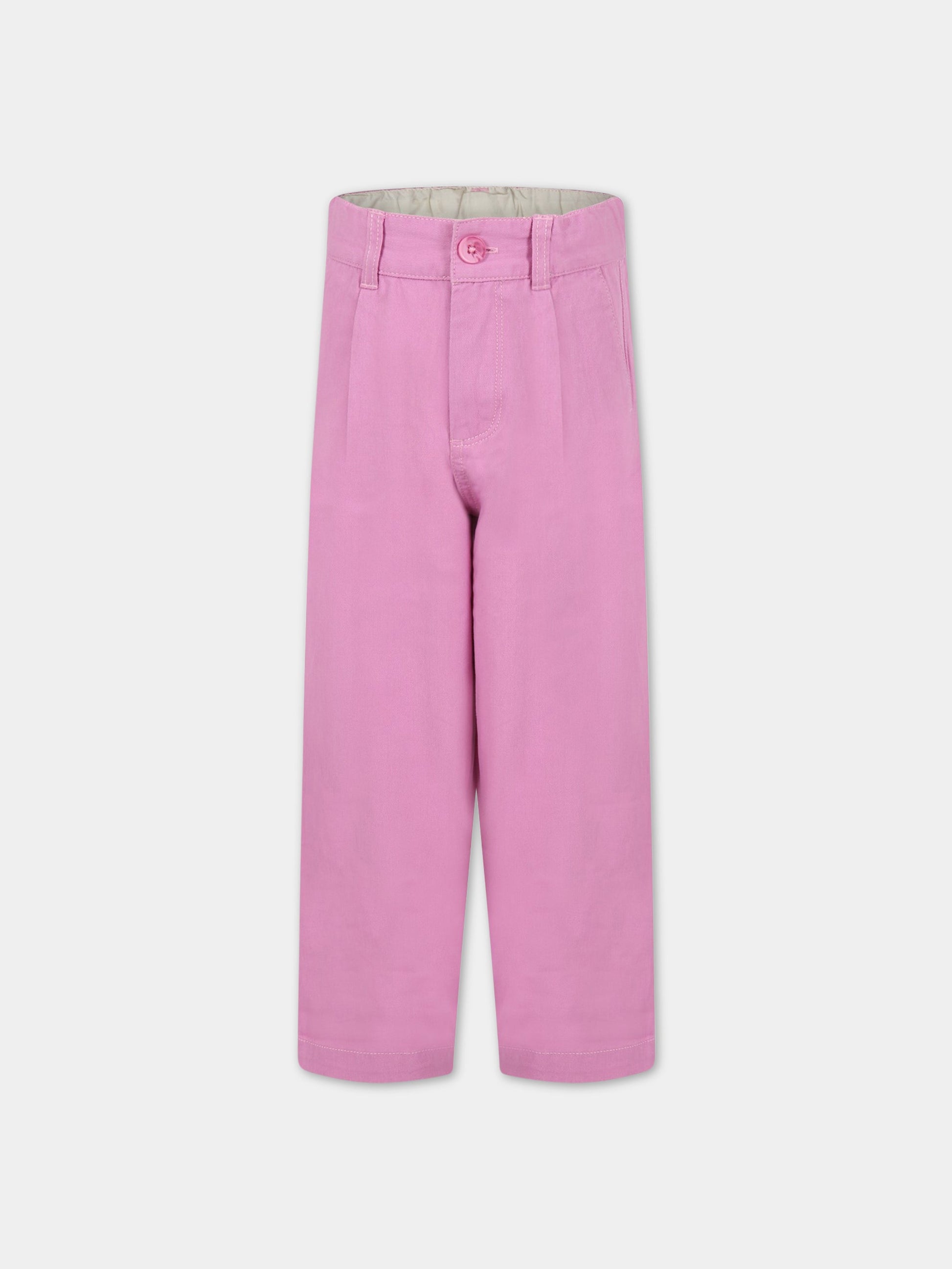 Jeans rosa per bambina con patch logato,Molo,2S23I102 8706