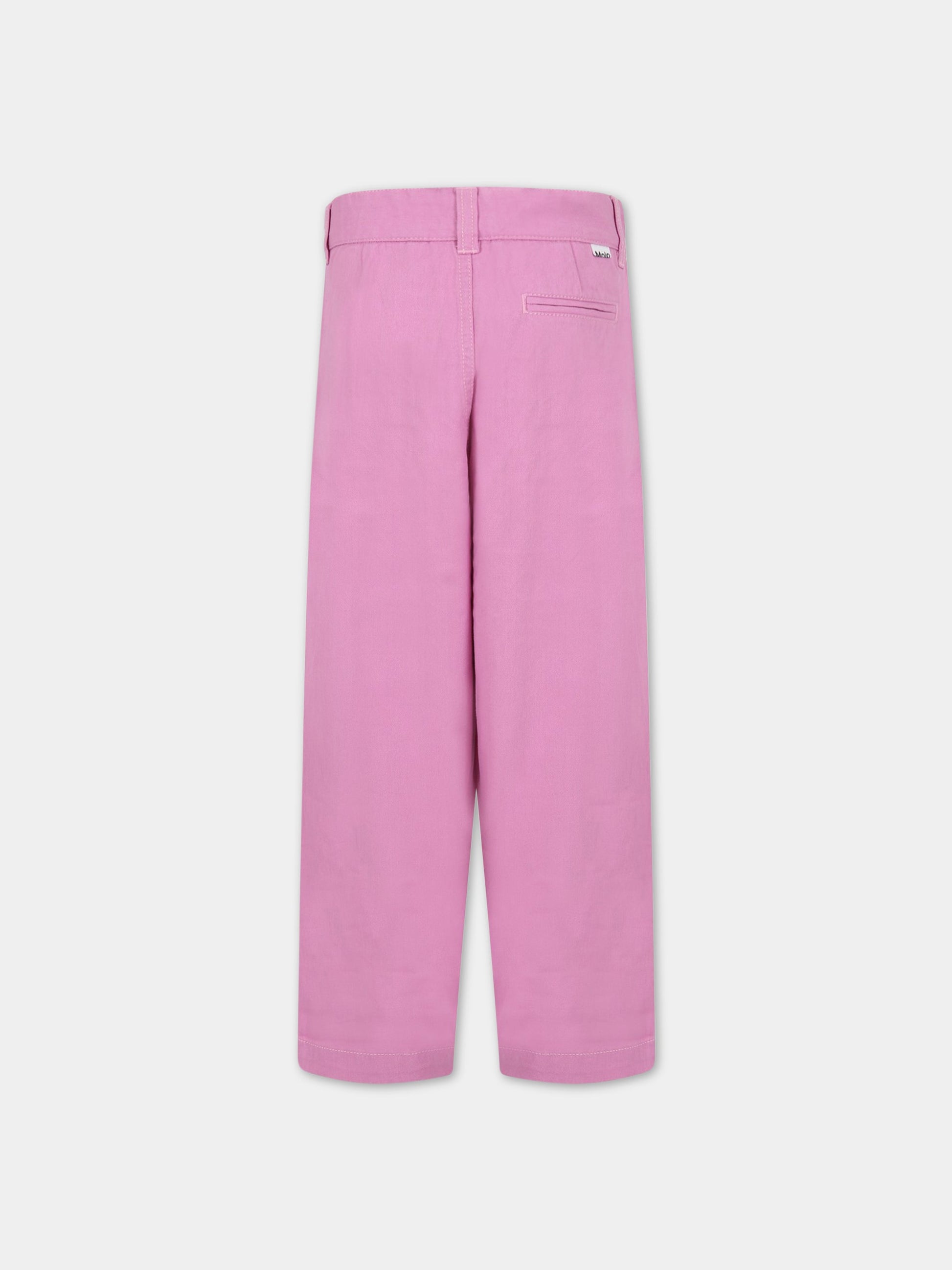 Jeans rosa per bambina con patch logato,Molo,2S23I102 8706
