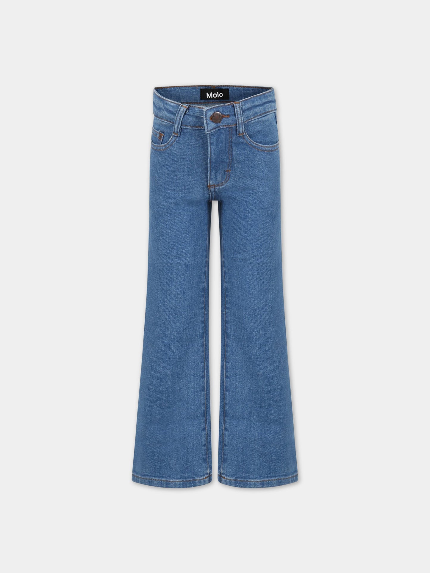 Jeans blu per bambina con patch logato,Molo,2S23I108 8749