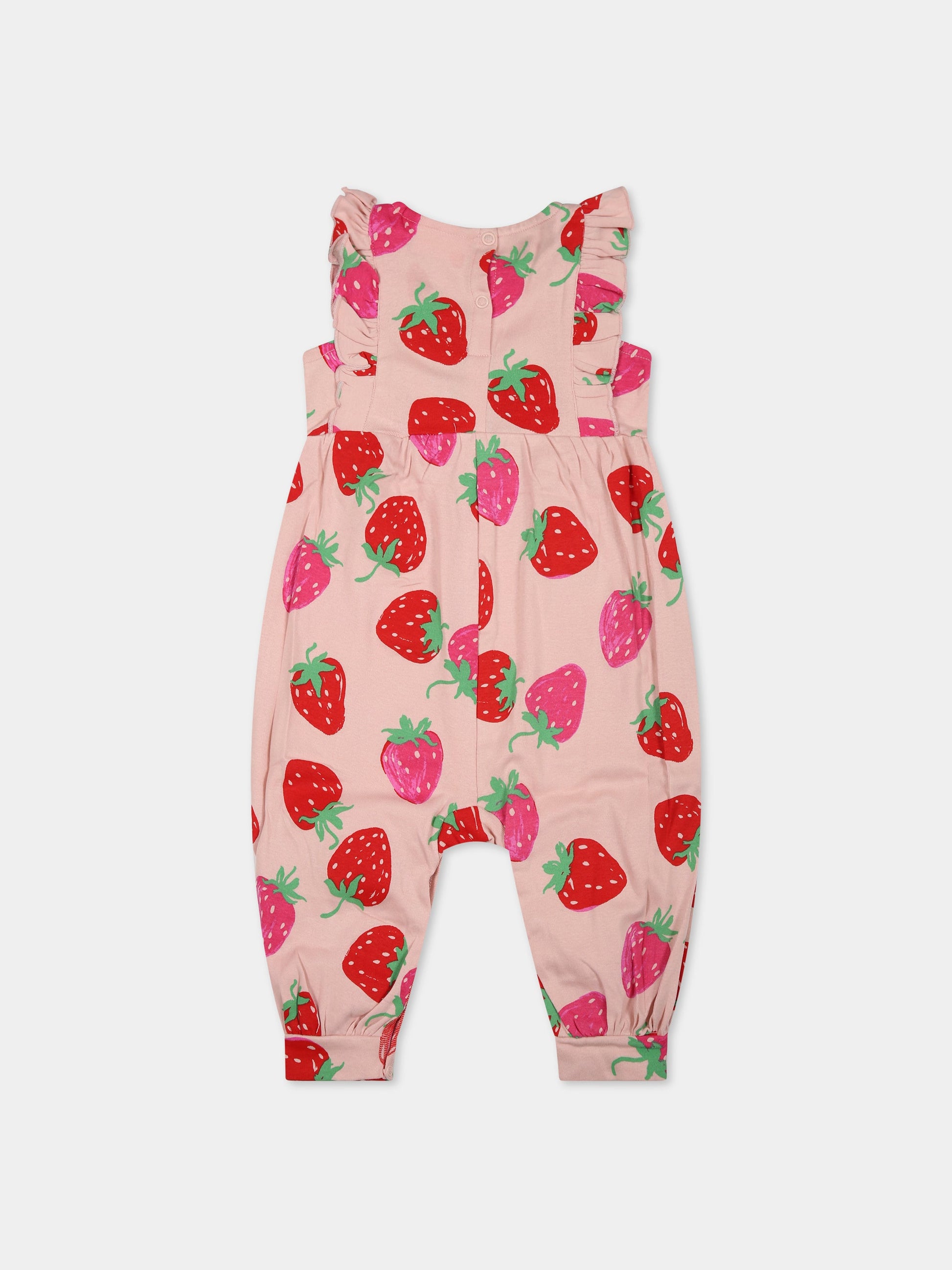 Pagliaccetto rosa per neonata con stampa fragole all-over,Molo,4S23B303 6752