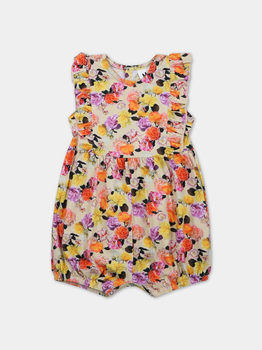 Pagliaccetto giallo per neonata con rose all-over,Molo,4S23B304 6808