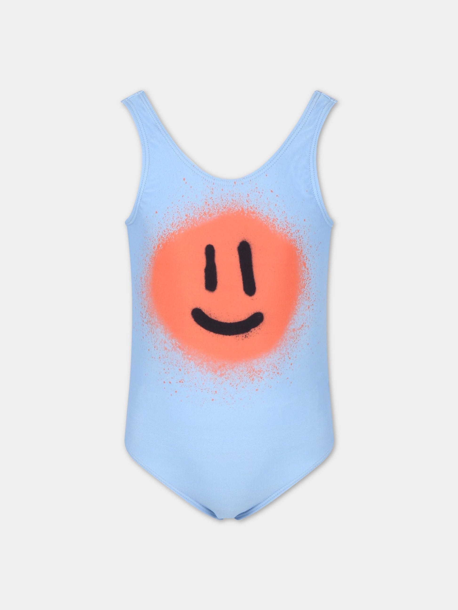 Costume celeste da bagno per bambina con smile,Molo,8S23P510 7878