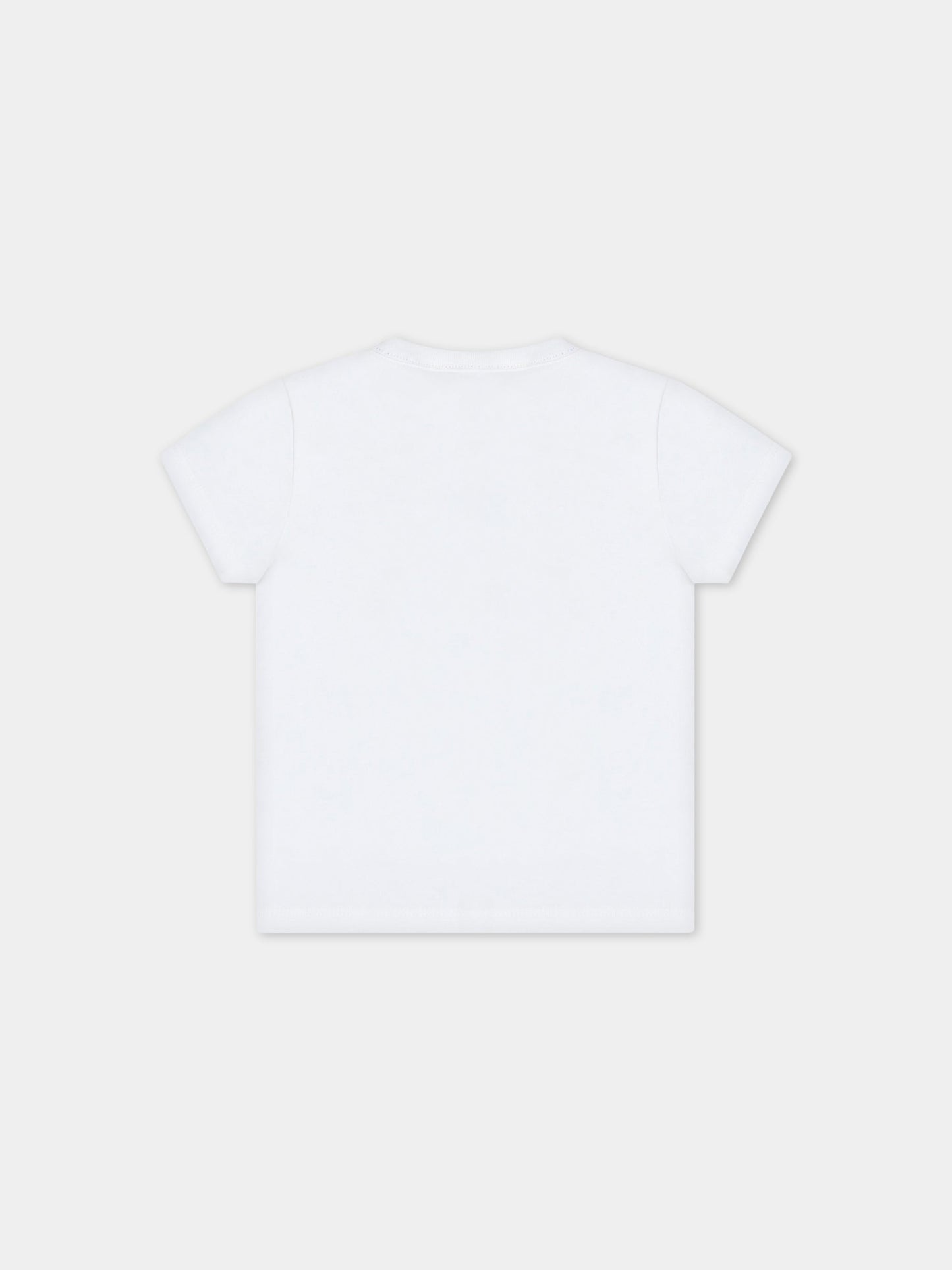 T-shirt bianca per neonato con verdure e logo,Paul Smith Junior,P05246 10P