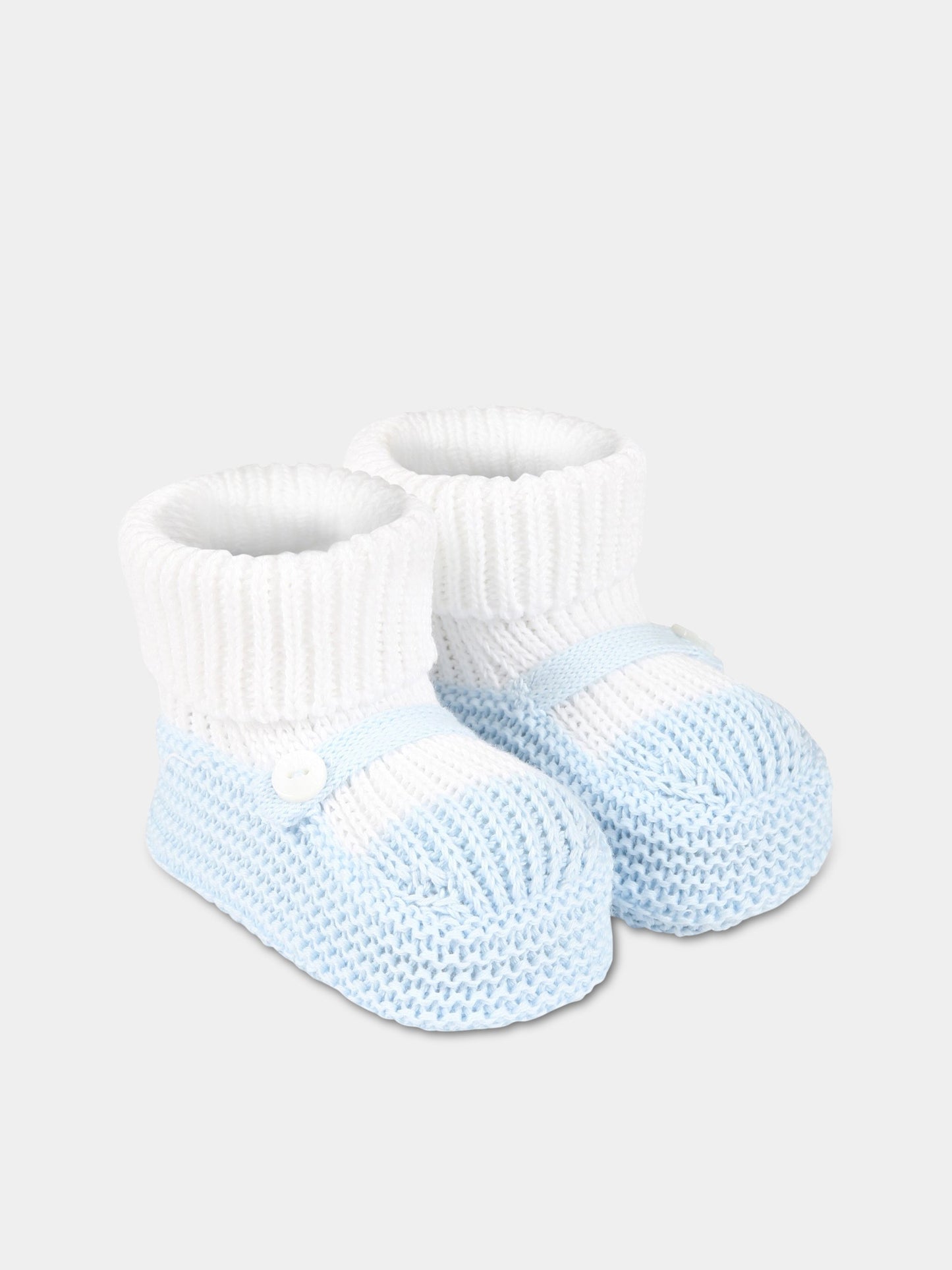 Babbucce multicolor per neonato,Little Bear,6112 BIANCO/CIELO