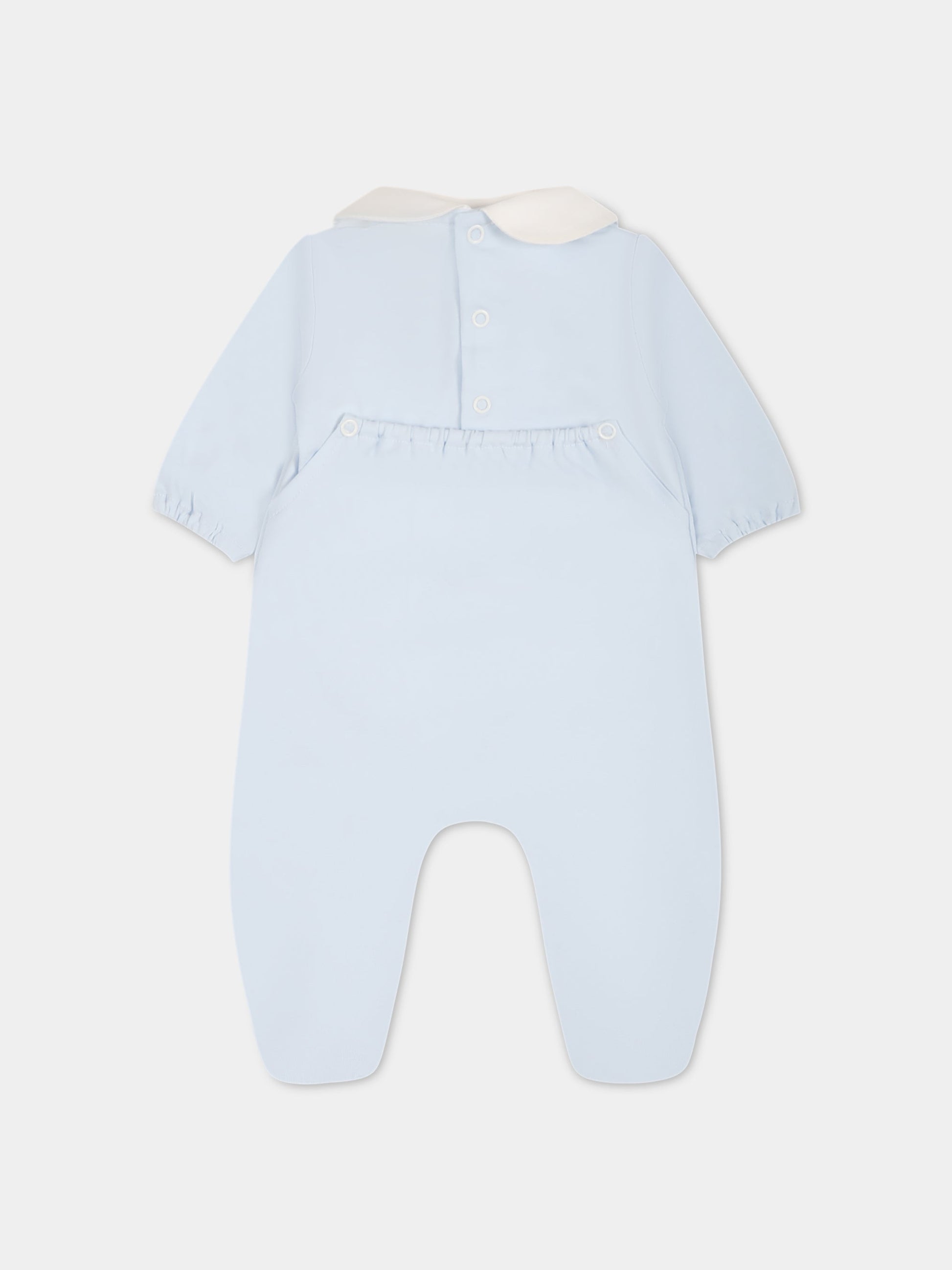 Tutina celeste per neonato con scritta e cuore,Little Bear,6037 CIELO