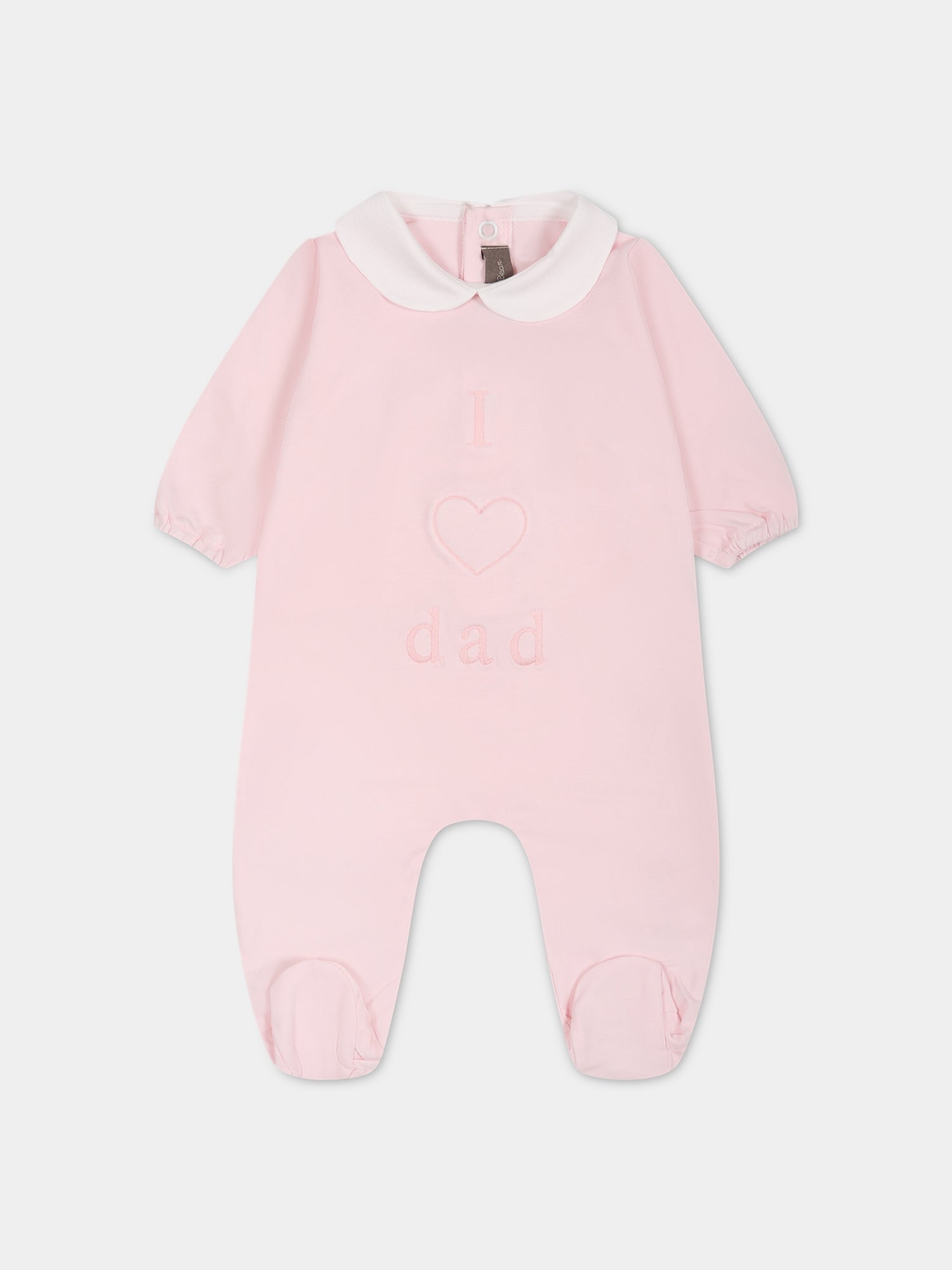 Tutina rosa per neonata con scritta e cuore,Little Bear,6037 ROSA