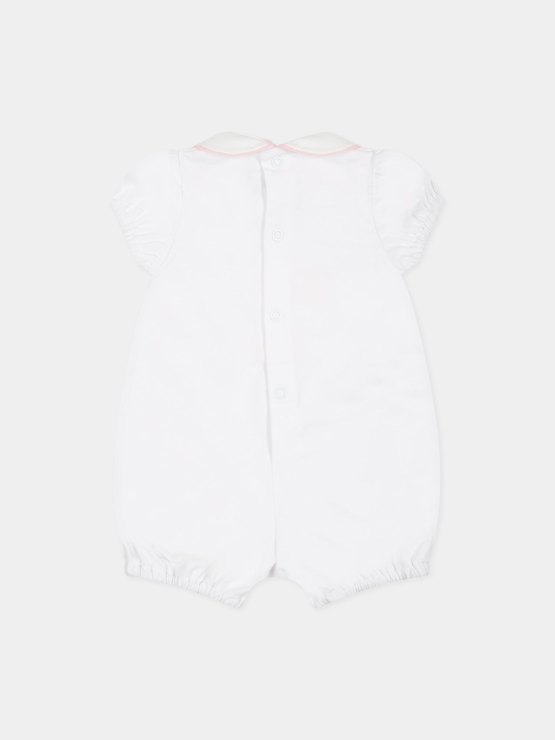 Pagliaccetto bianco per neonata con scritta  Little Sis ,Little Bear,6050 BIANCO/ROSA