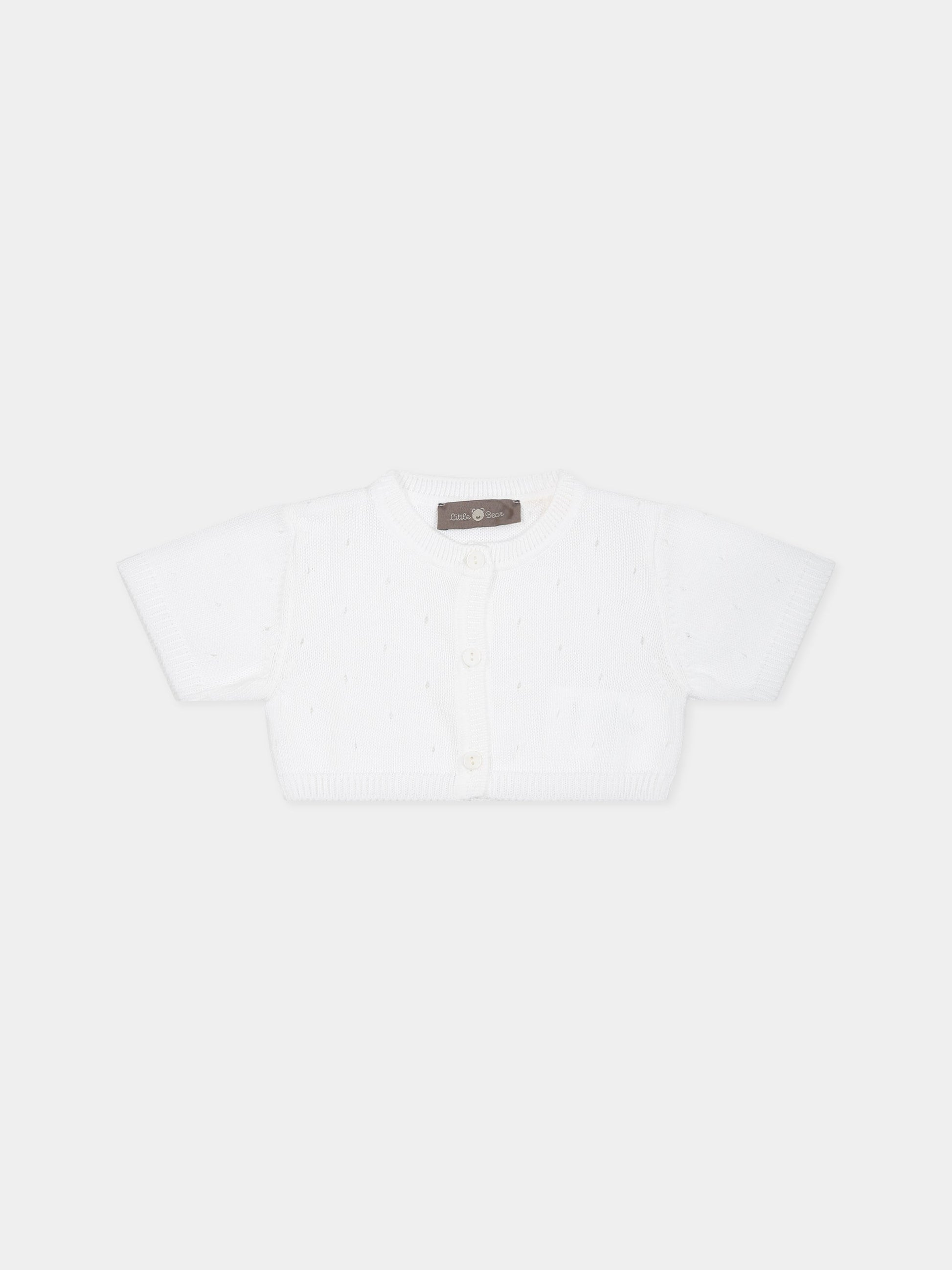 Cardigan bianco per neonata,Little Bear,6163 BIANCO