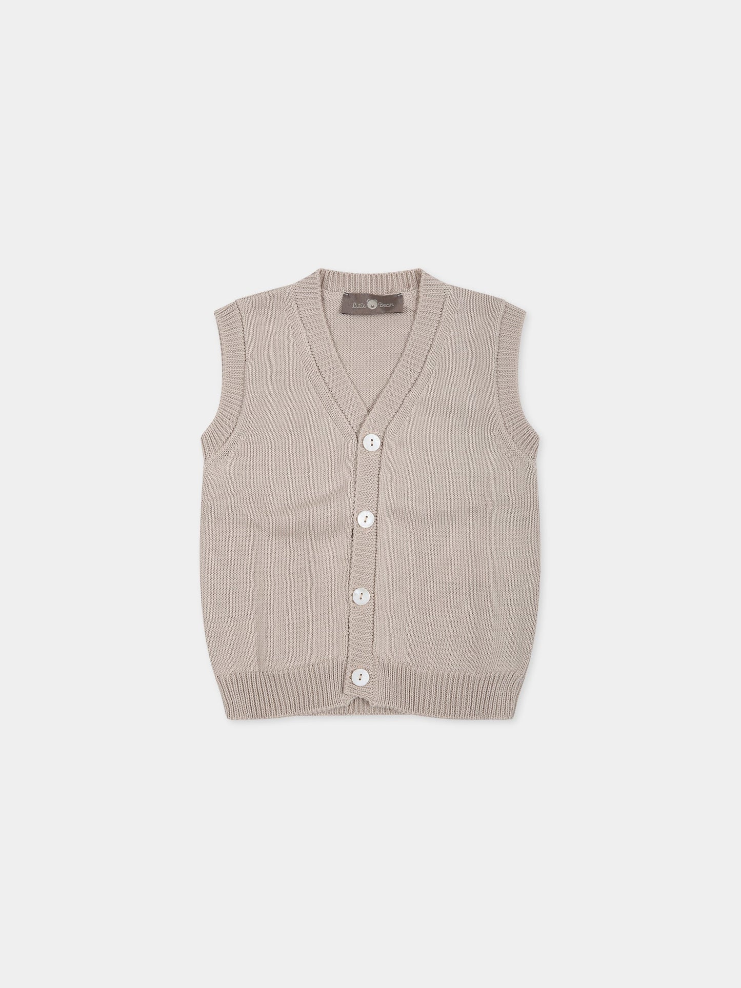 Gilet beige per neonato,Little Bear,6152 CORDA