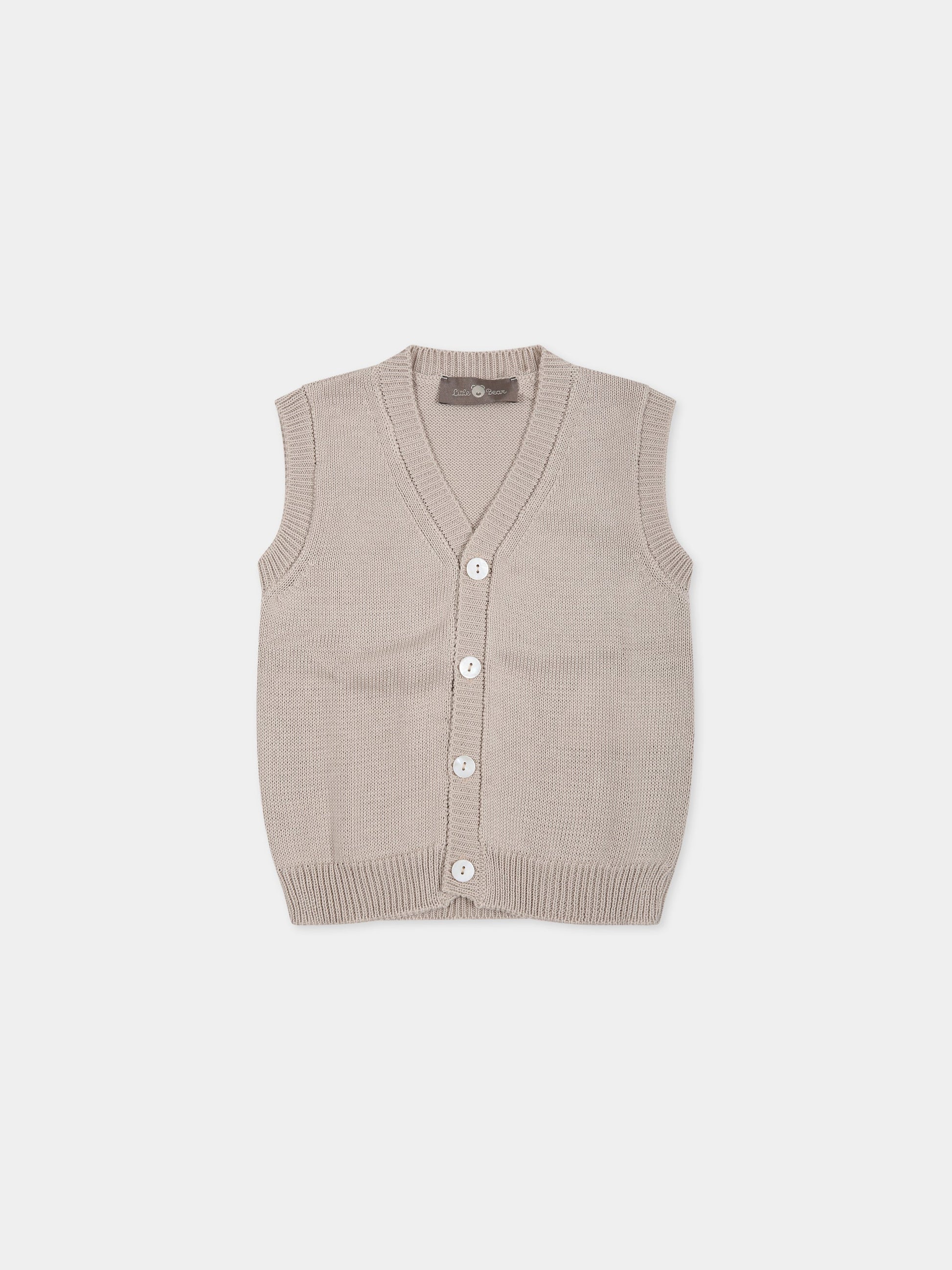 Gilet beige per neonato,Little Bear,6152 CORDA