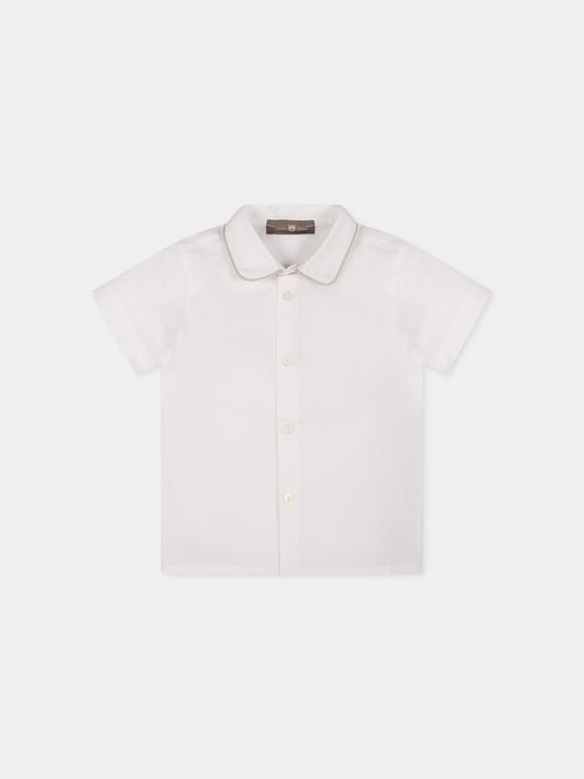 Camicia bianca per neonato,Little Bear,6209 BIANCO/CORDA