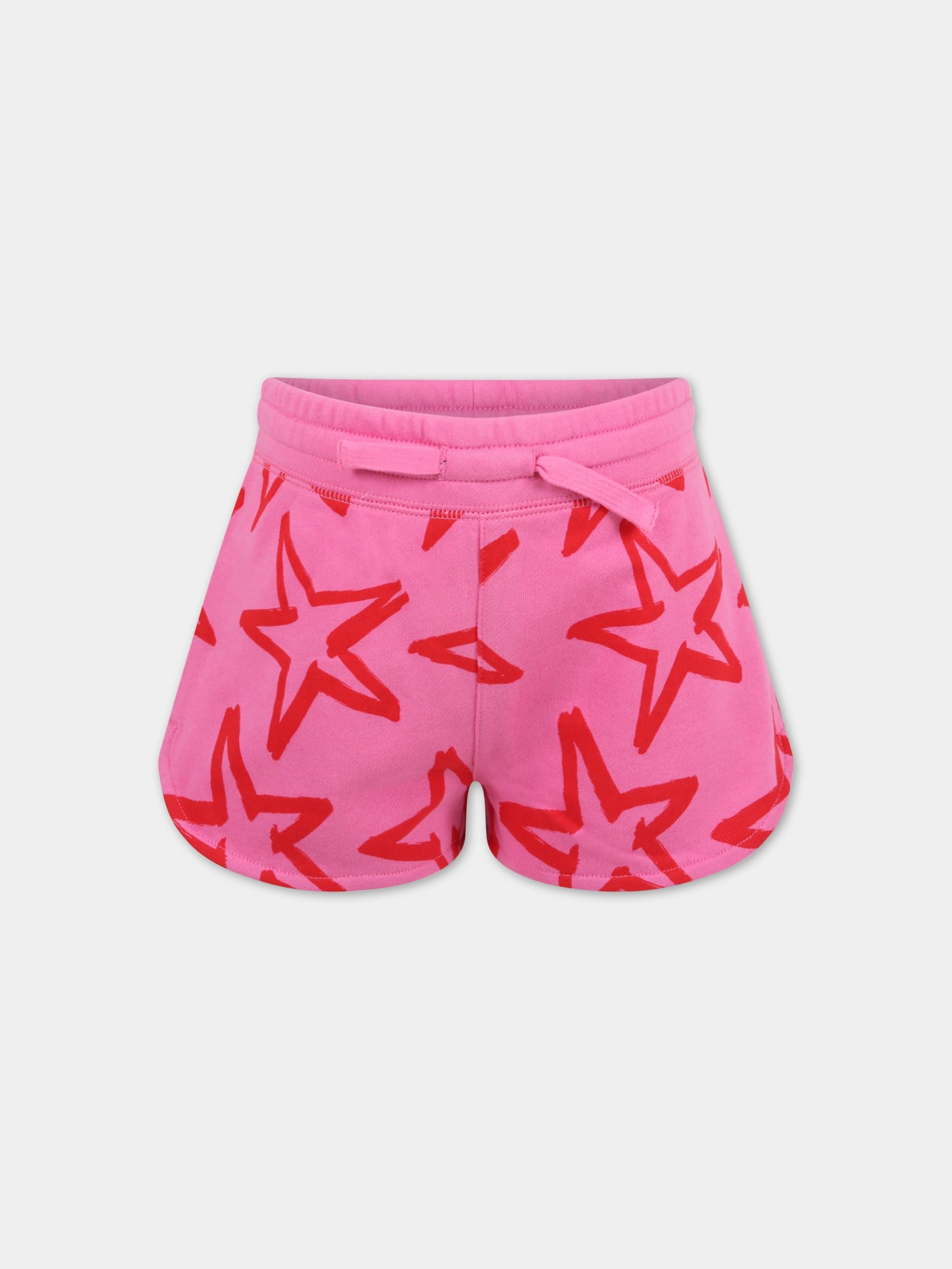 Short fucsia per bambina con stelle rosse,Stella Mccartney Kids,8Q6AH9 Z0169 510RO