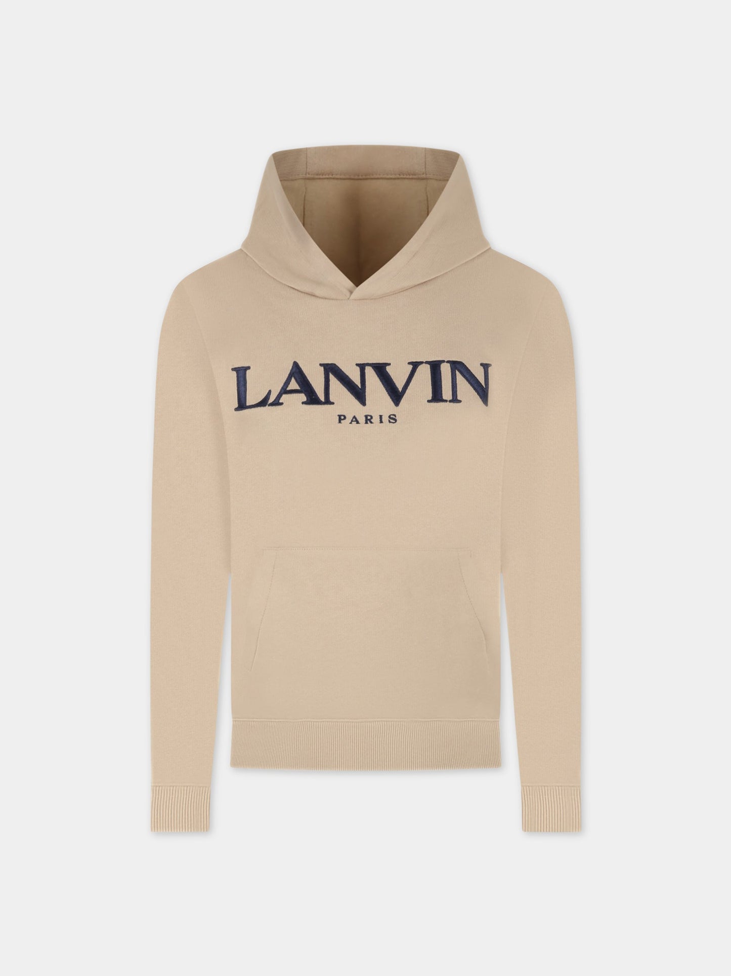Felpa beige per bambino con logo blu,Lanvin Petite,N25112 23B