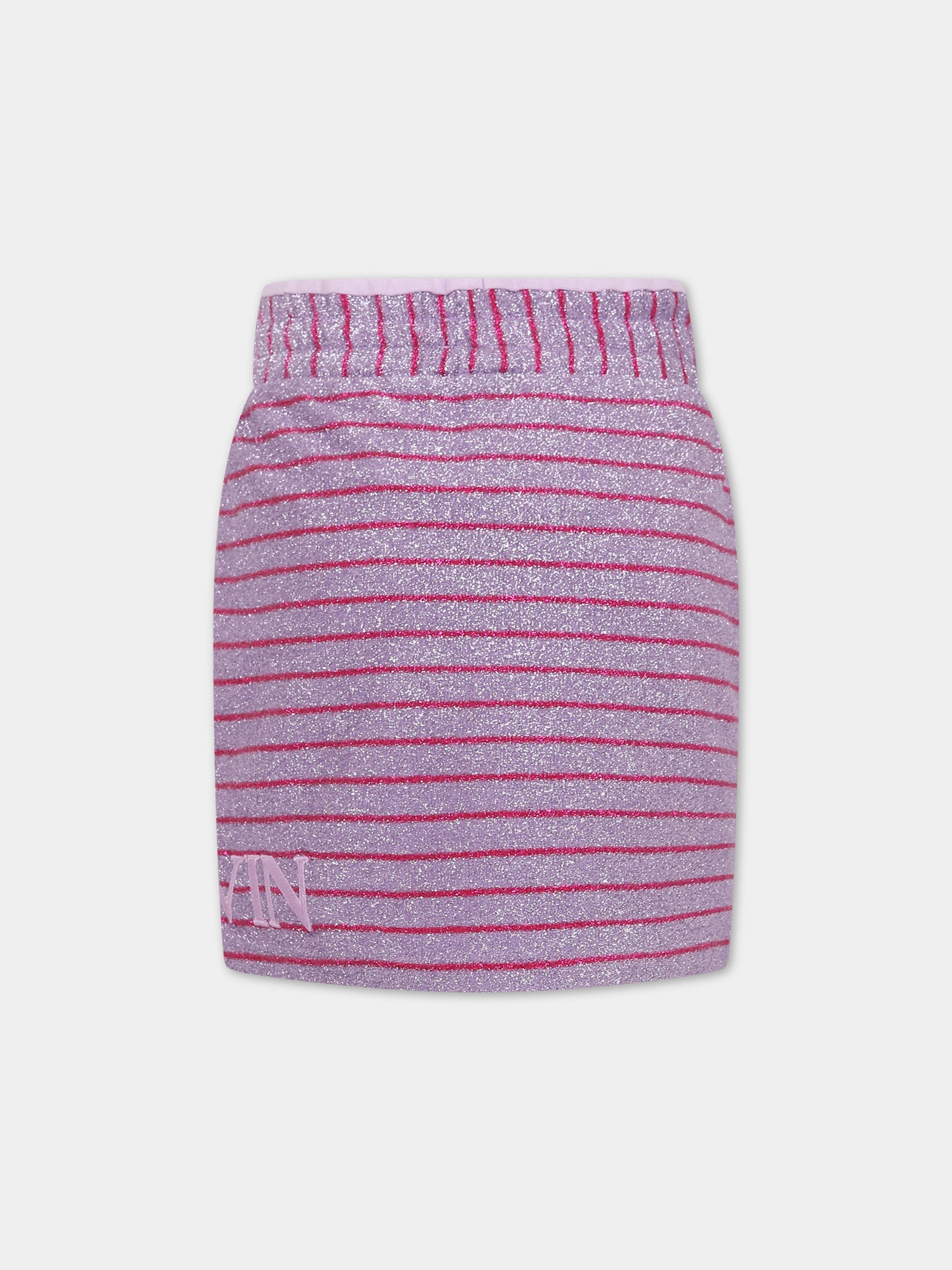 Gonna viola per bambina con logo,Lanvin Petite,N13022 933