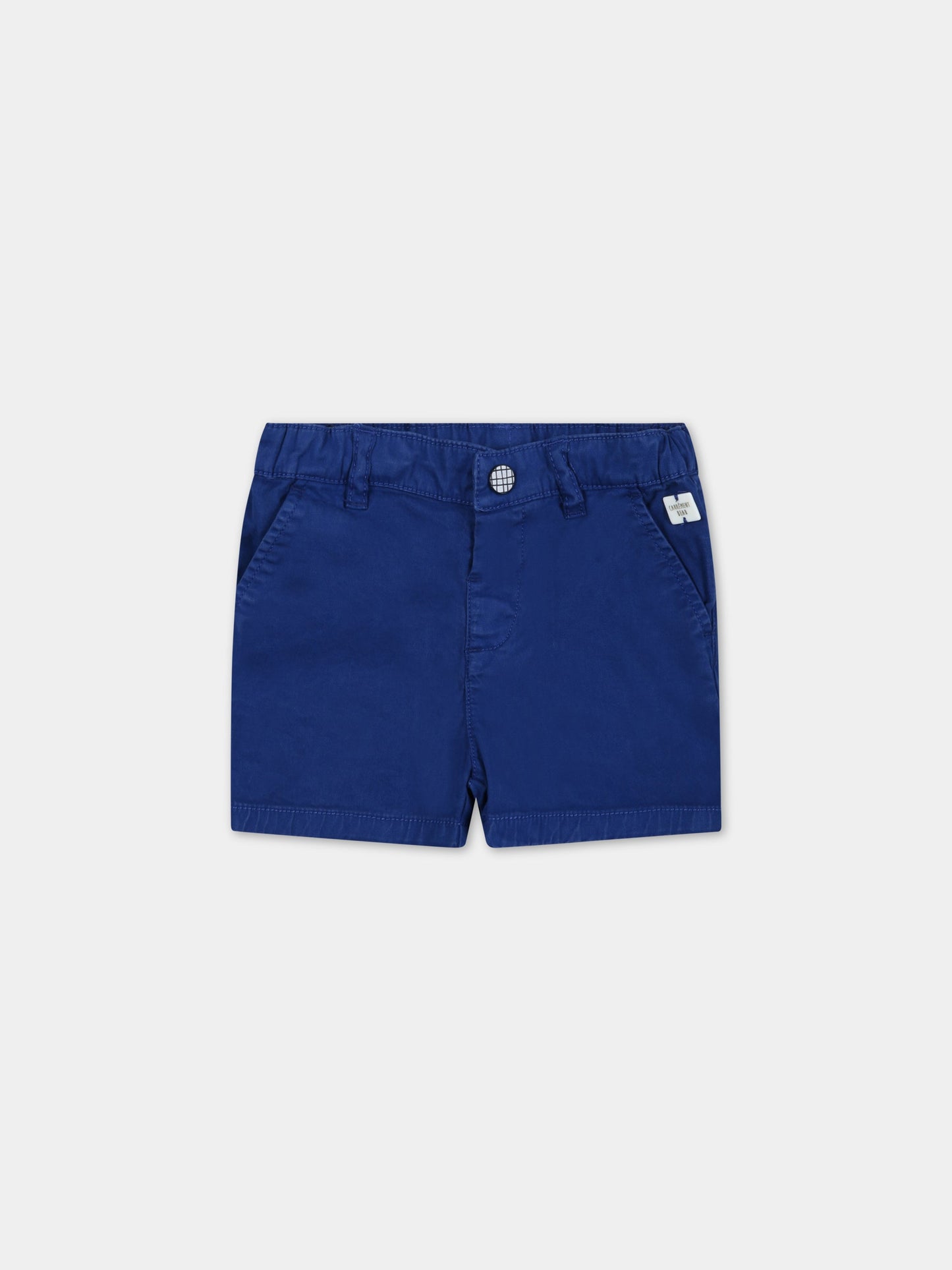 Shorts blu per neonato con patch logato,Carrement Beau,Y04154 830