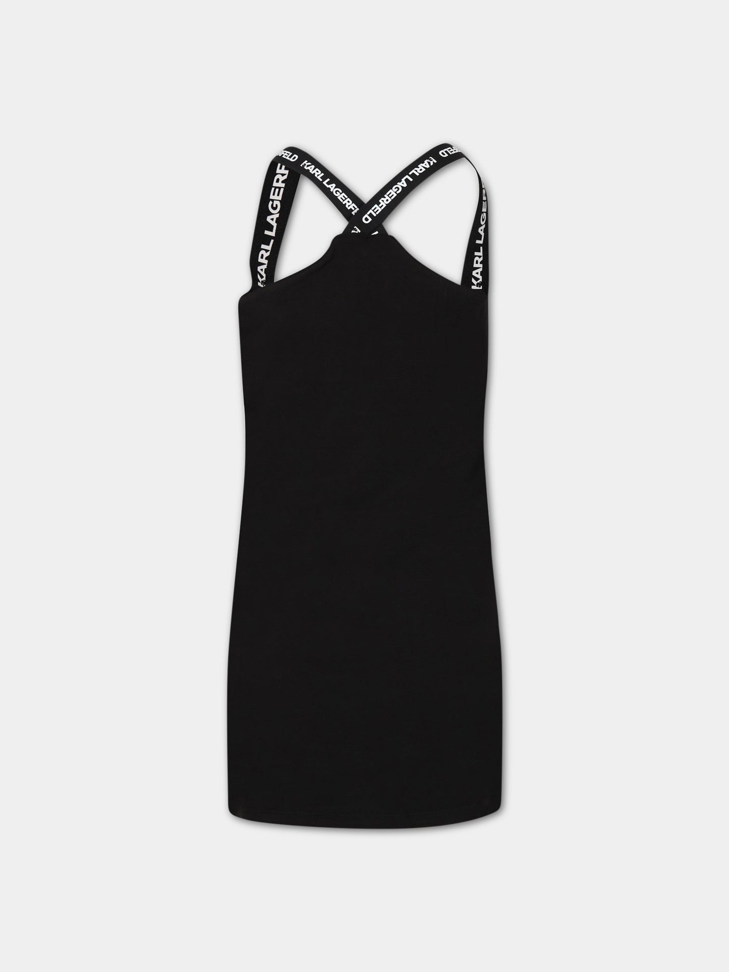 Vestito nero per bambina con logo,Karl Lagerfeld Kids,Z12232 09B