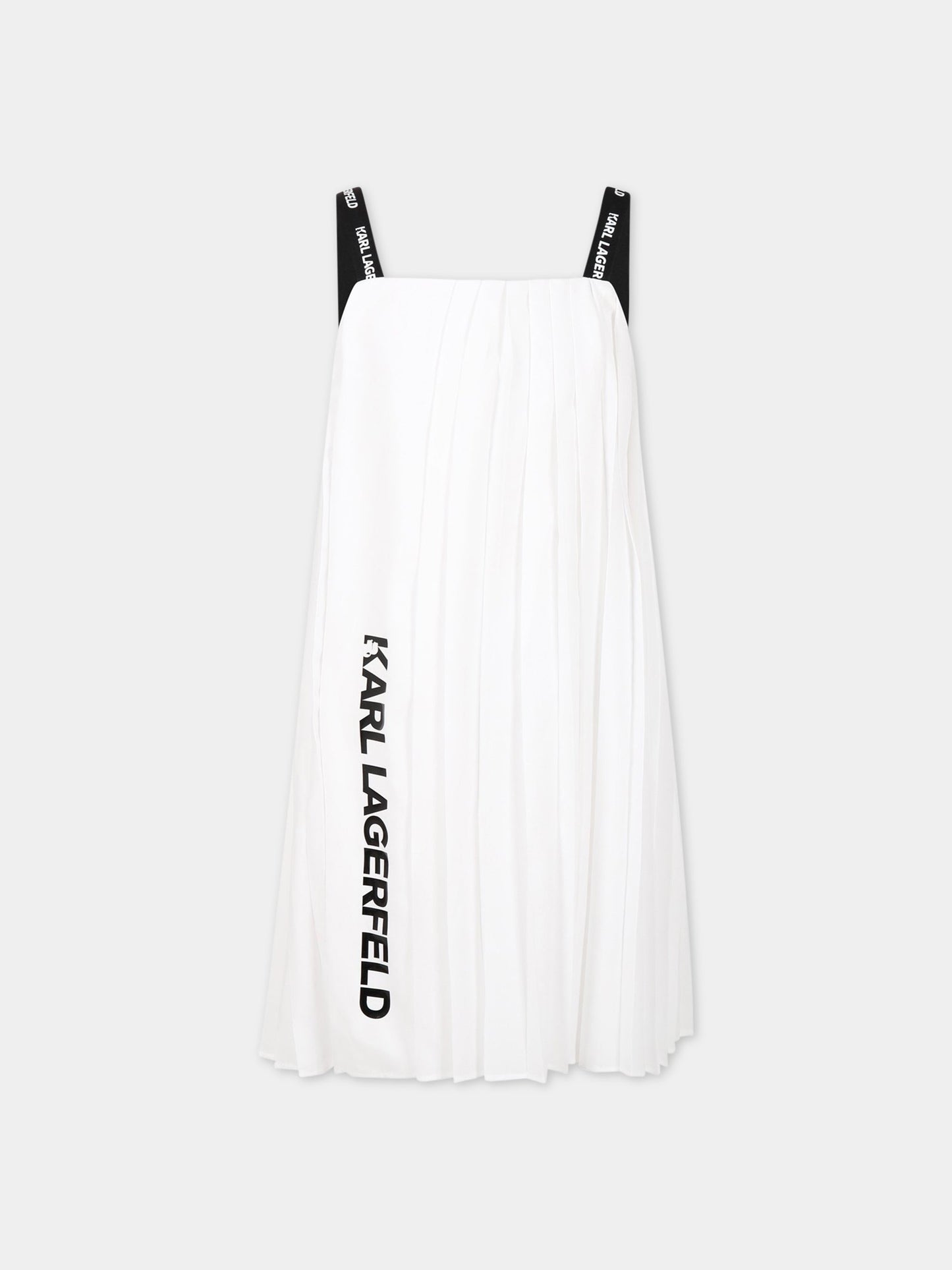 Vestito biancoper bambina con logo,Karl Lagerfeld Kids,Z12246 10P