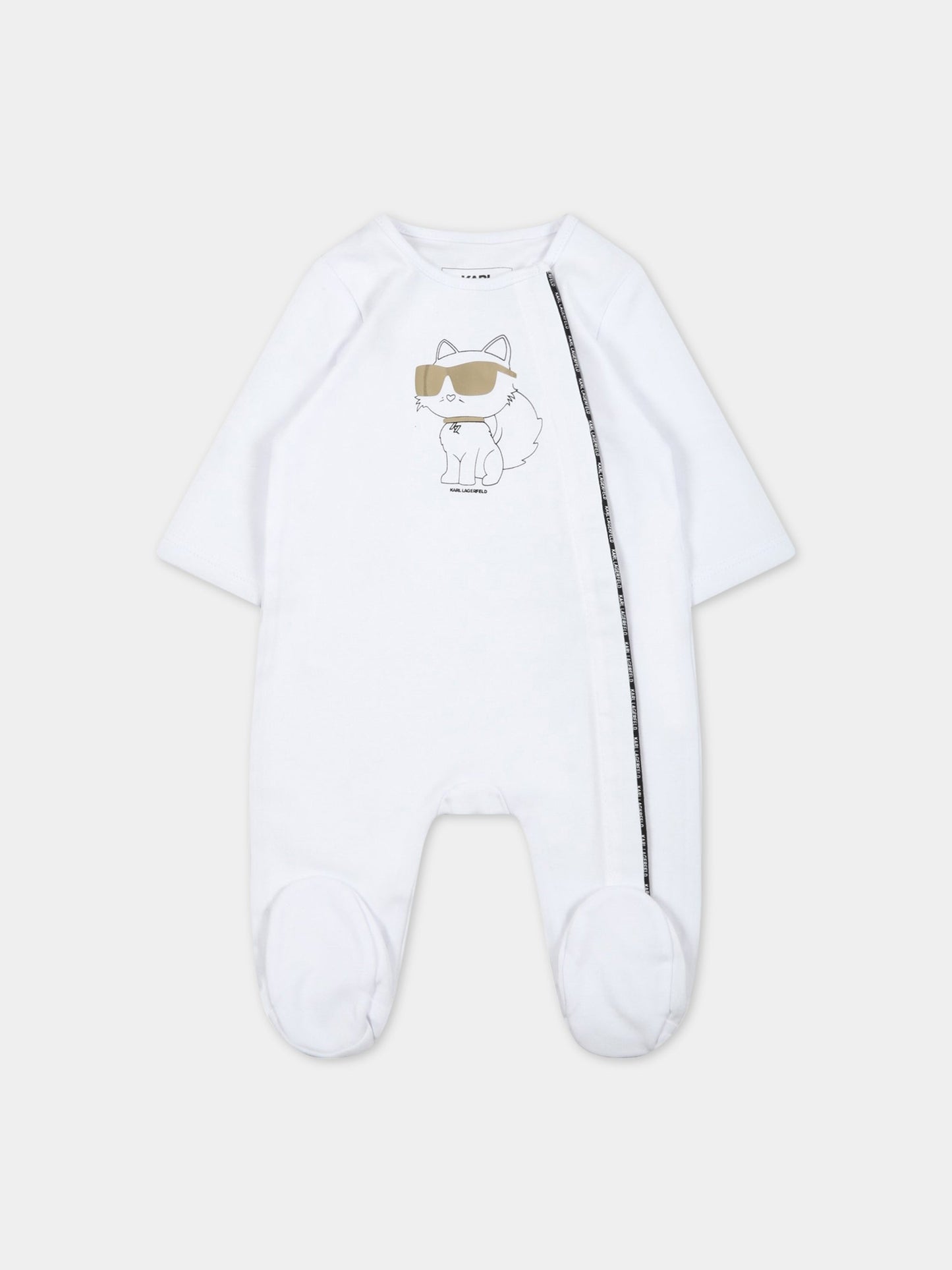 Set bianco per neonata con Choupette e logo,Karl Lagerfeld Kids,Z98125 10P