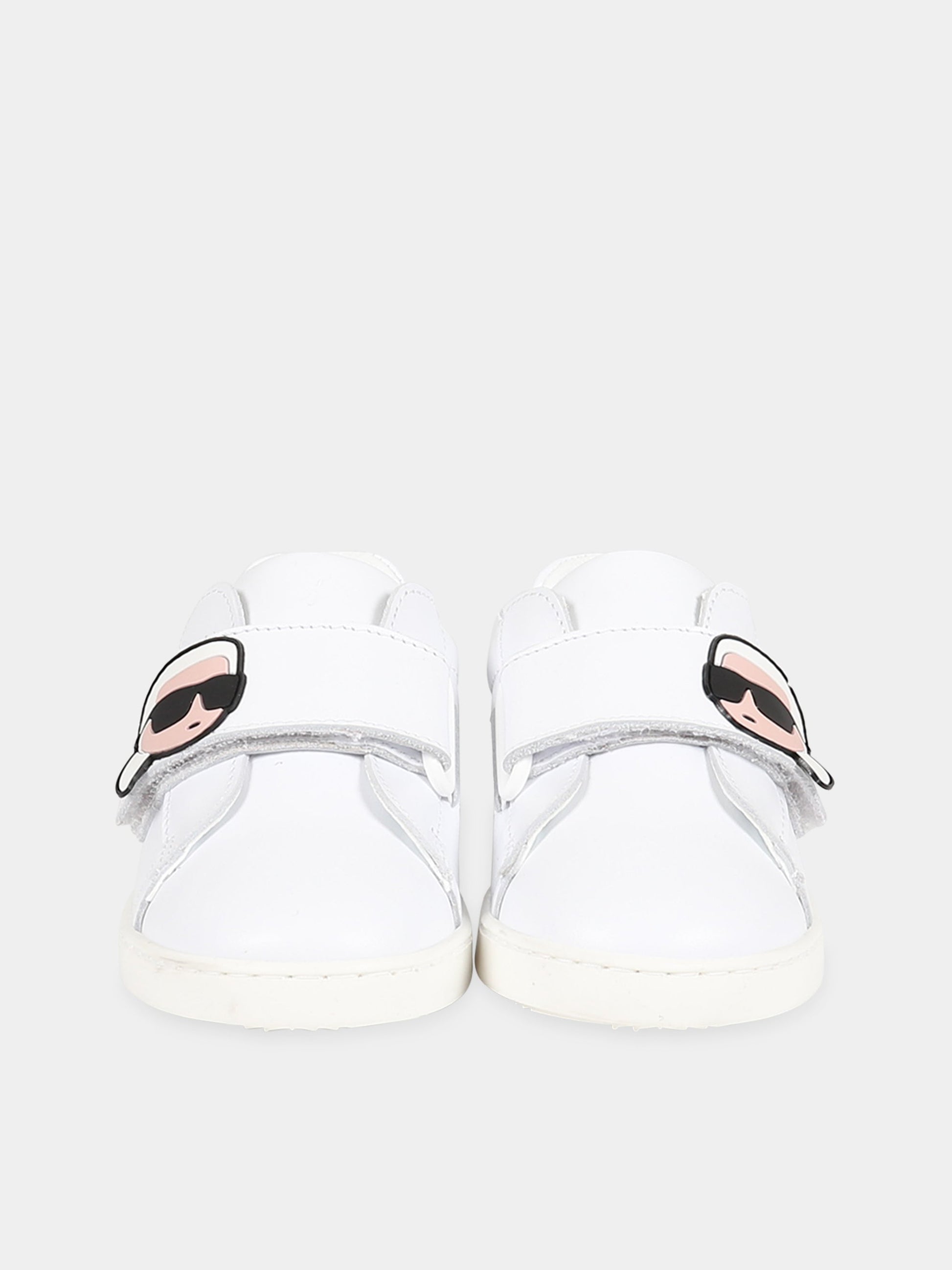 Sneakers bianco per neonato con patch  Karl Lagerfeld e logo,Karl Lagerfeld Kids,Z09005 10B