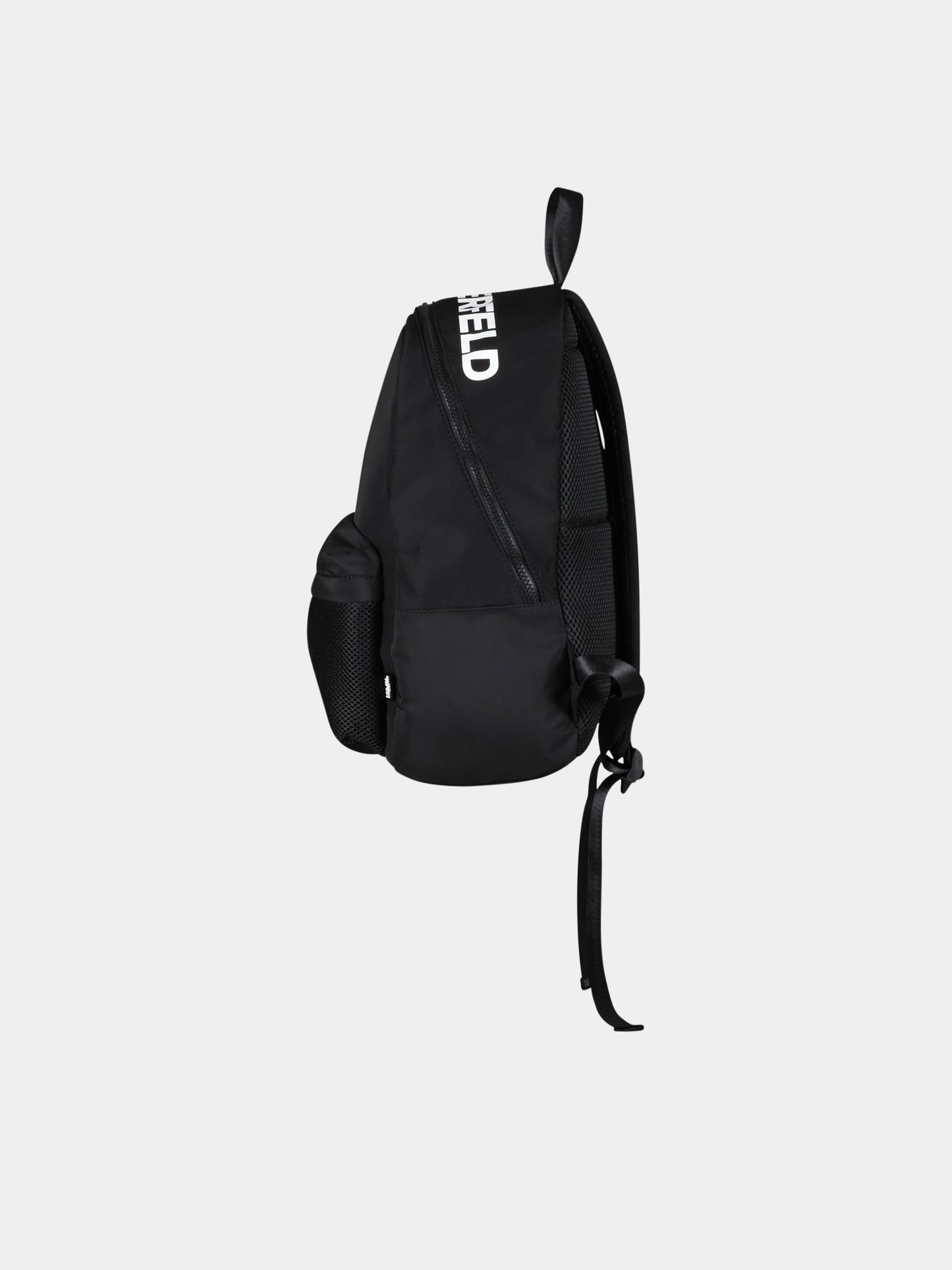 Zaino nero per bambina con logo bianco e patch,Karl Lagerfeld Kids,Z20093 09B