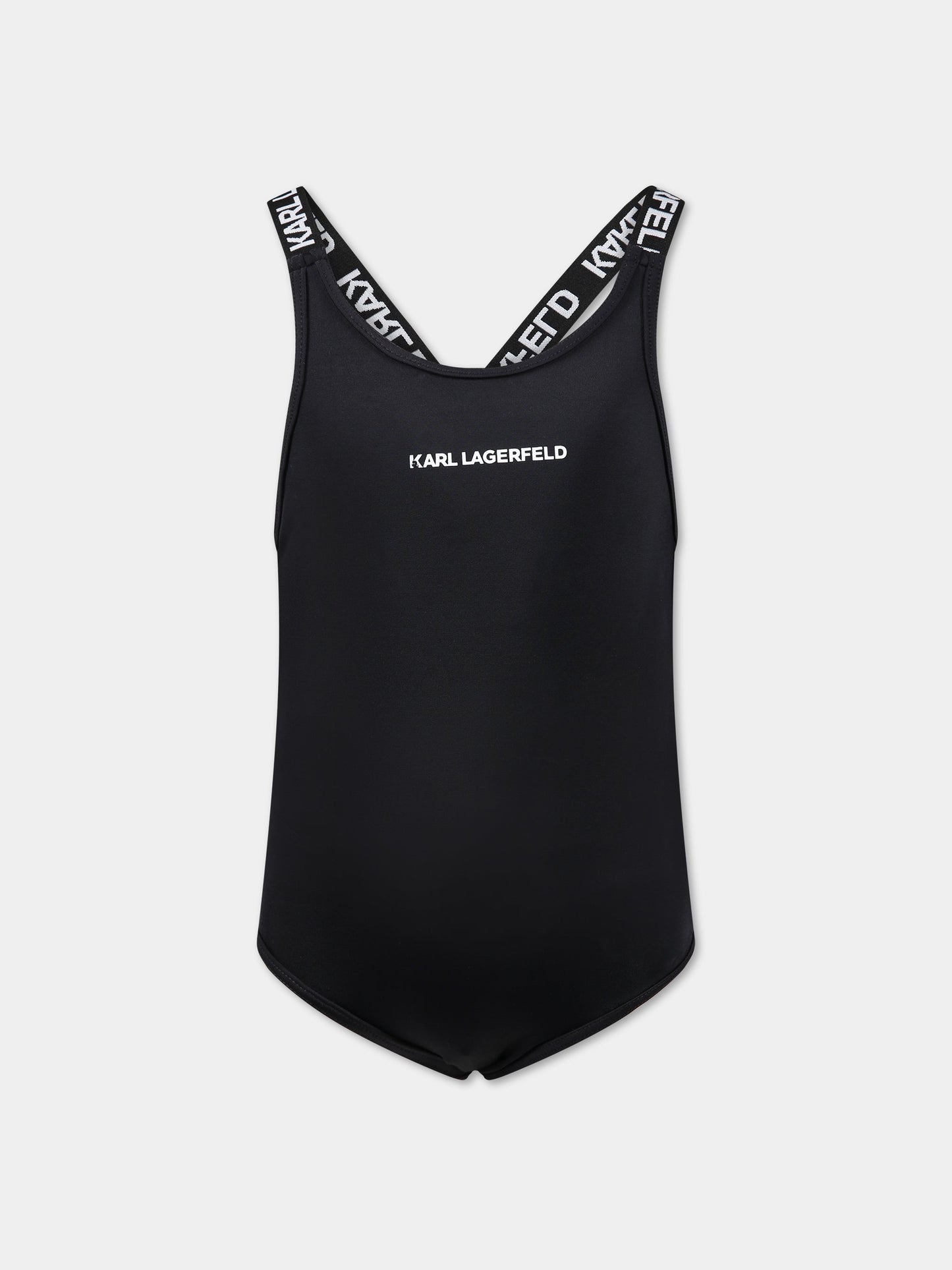 Costume nero per bambina con logo,Karl Lagerfeld Kids,Z10161 09B