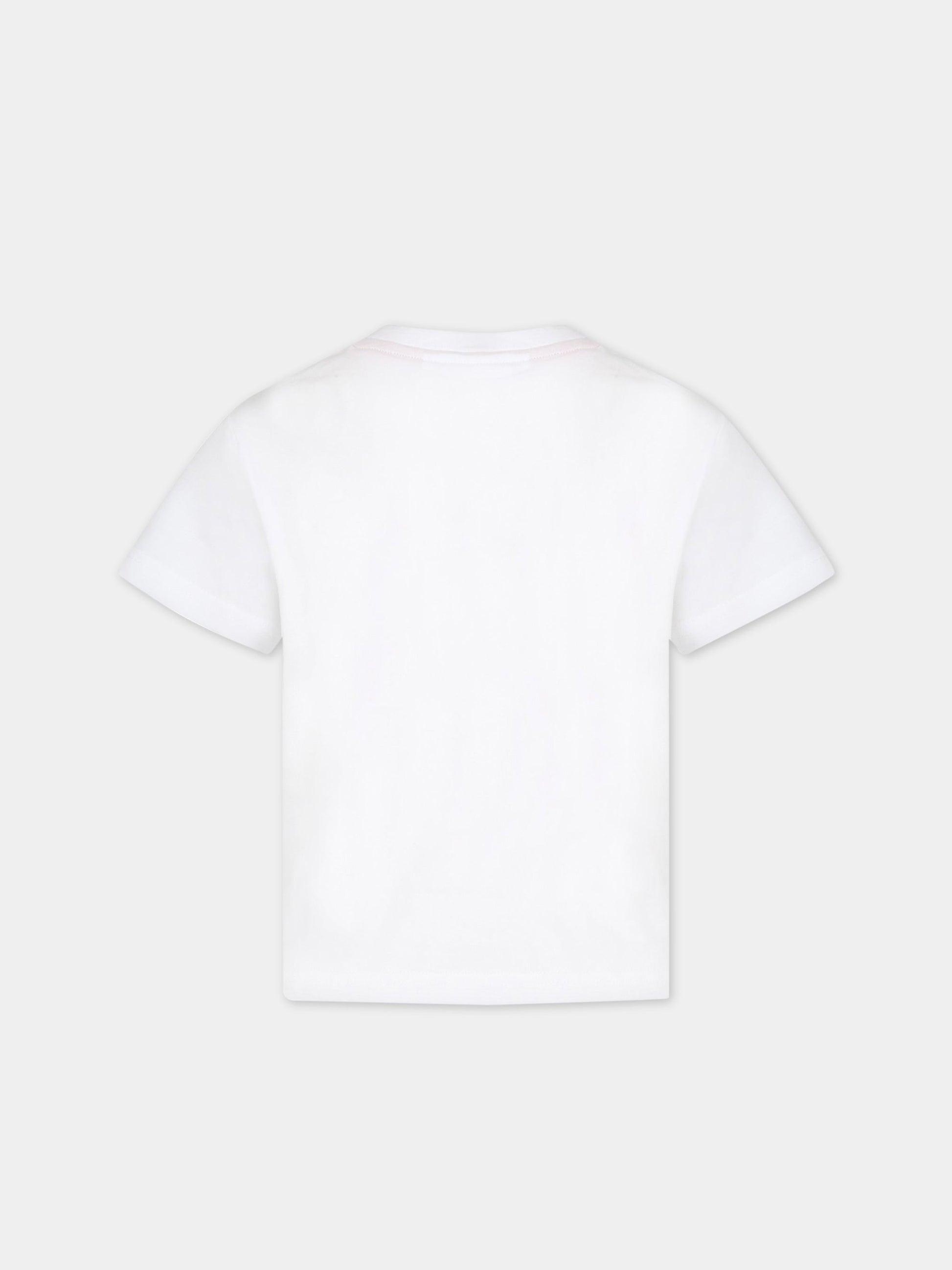 T-shirt bianca per bambino con logo rosso,Hugo,G25104 10P