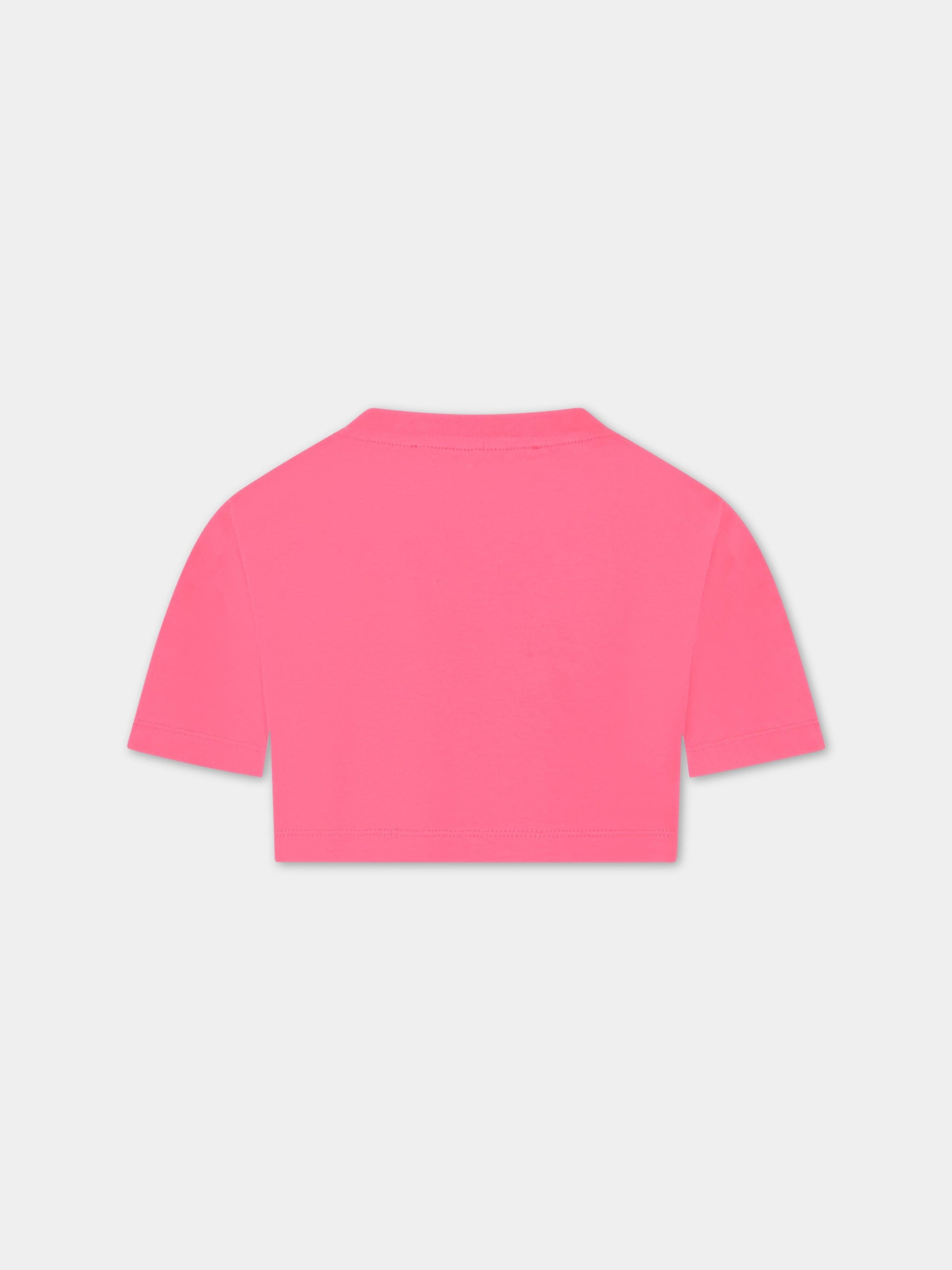 T-shirt rosa per bambina con dettaglio logo,Philosophy,PJTS136 JE138 3025