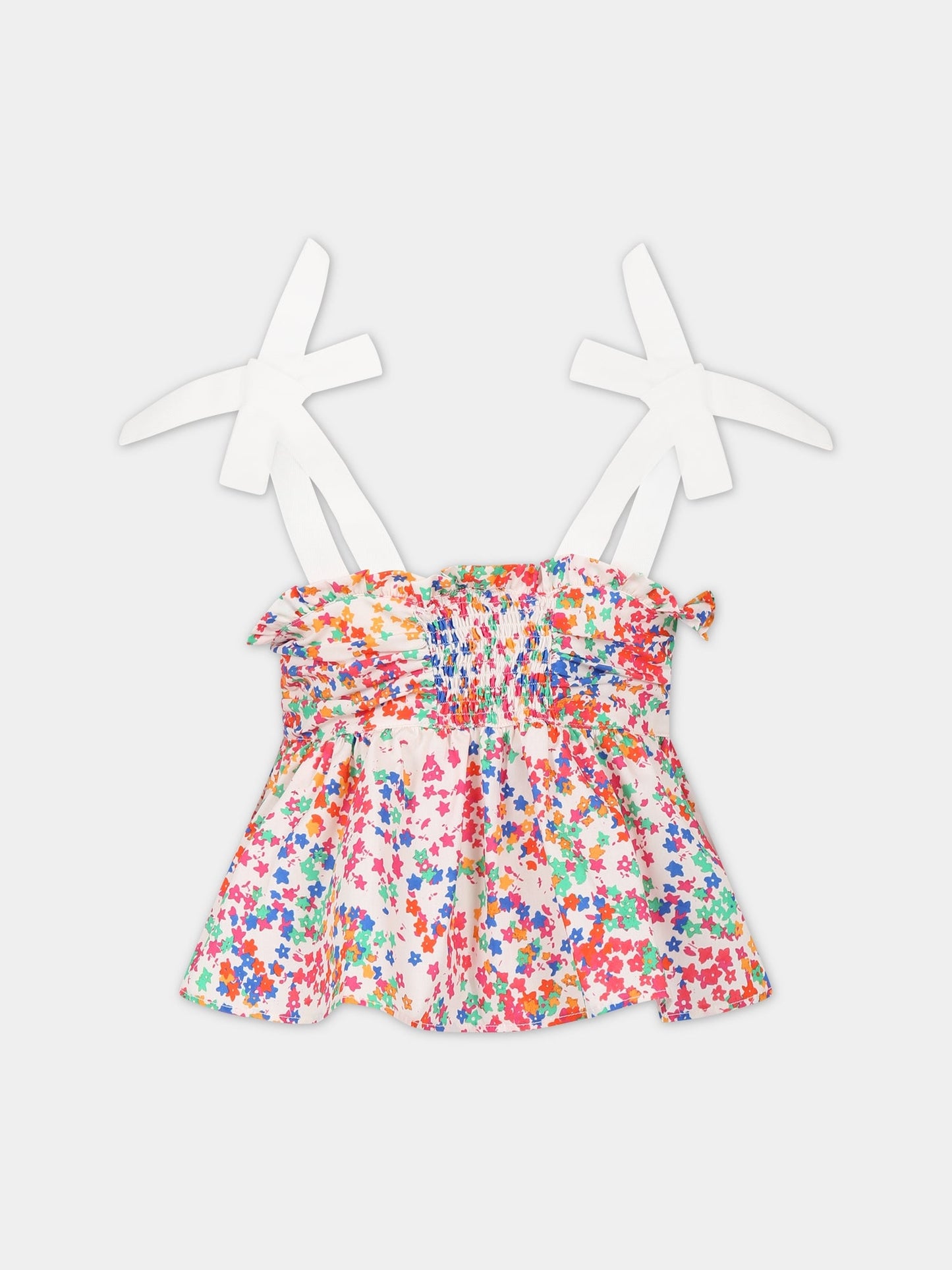 T-shirt multicolor per bambina con stampa fiori,Philosophy,PJCA131 CA01 BH003