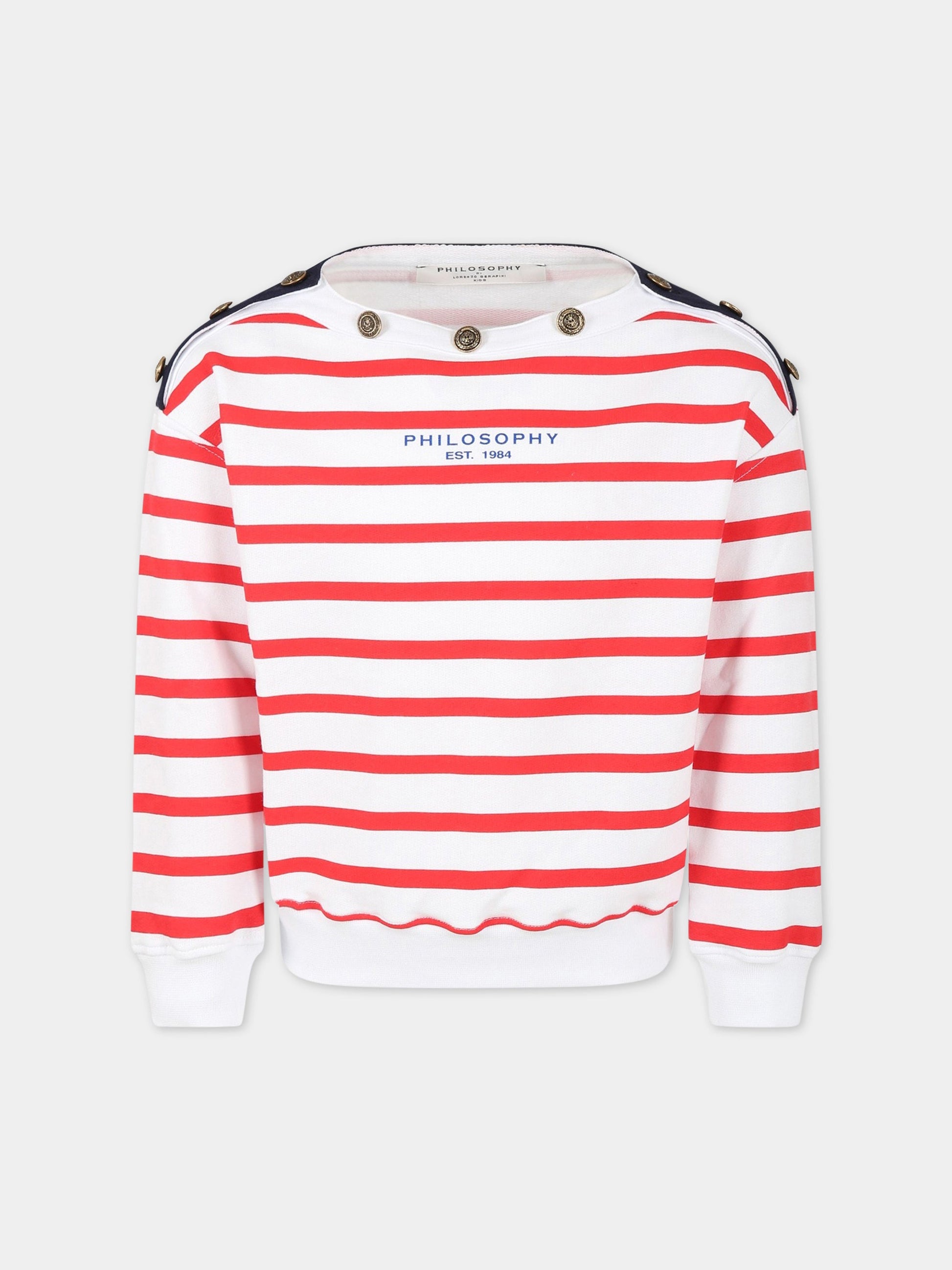 Felpa multicolor per bambina con logo,Philosophy,PJFE125 FE144 B020